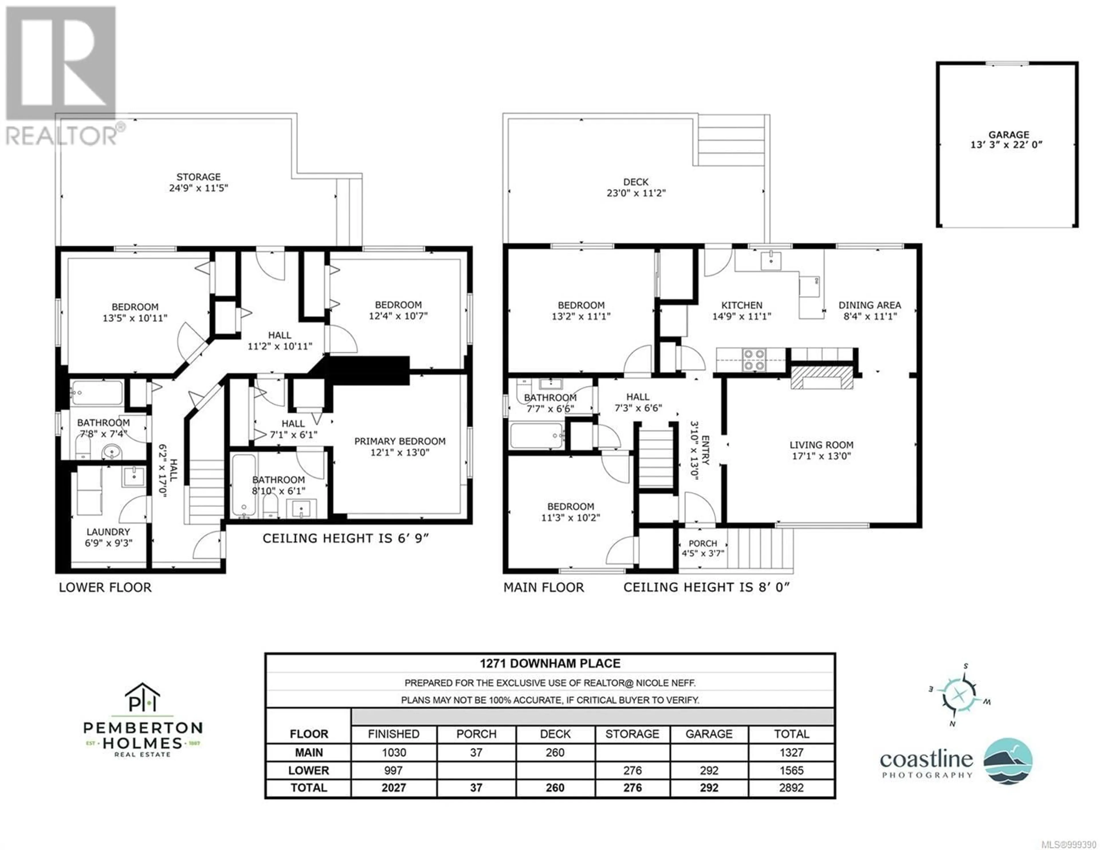 Floor plan for 1271 DOWNHAM PLACE, Saanich British Columbia V8P2K3