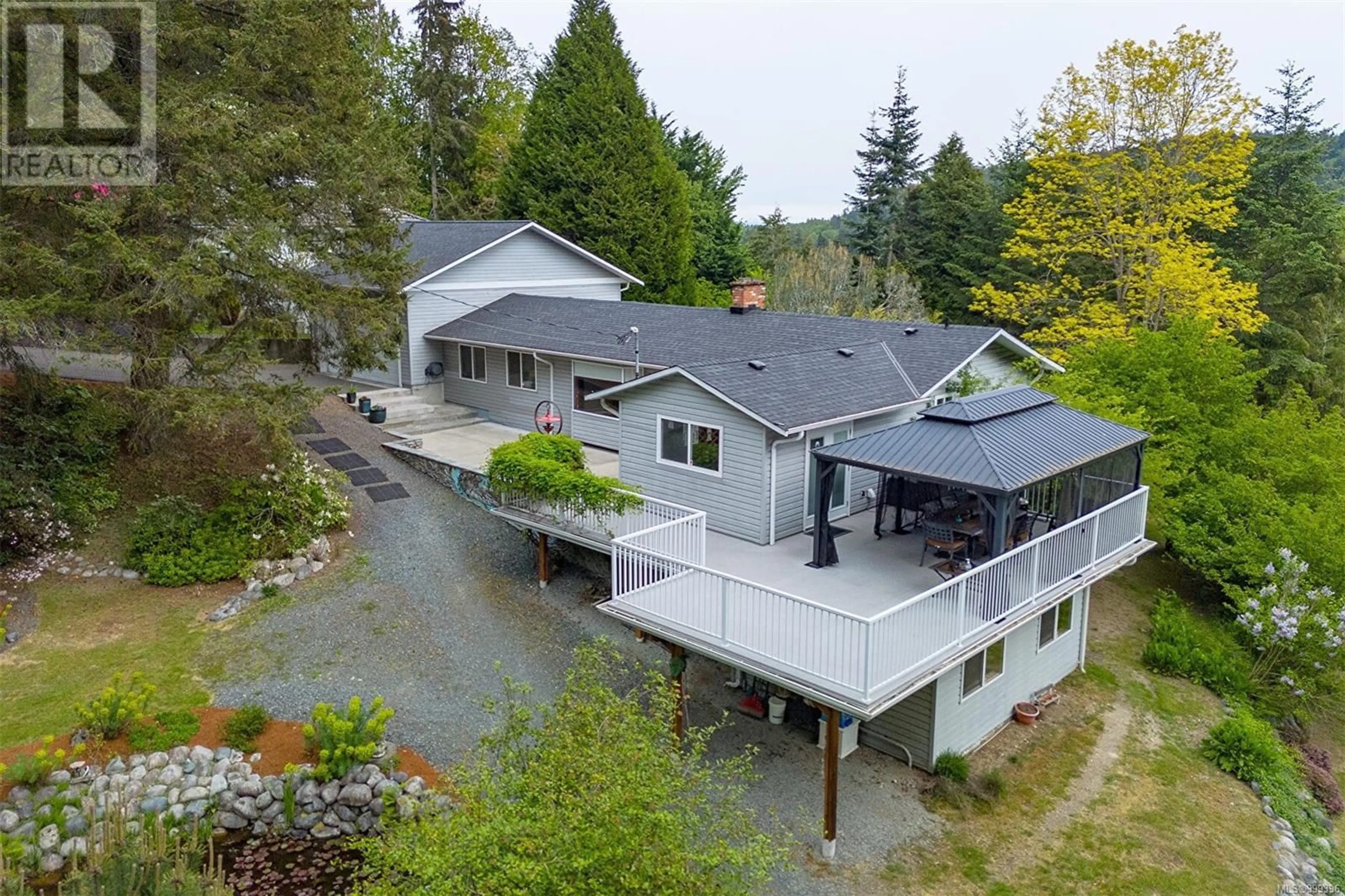 A pic from outside/outdoor area/front of a property/back of a property/a pic from drone, water/lake/river/ocean view for 2100 CINNABAR DRIVE, Nanaimo British Columbia V9X1B3
