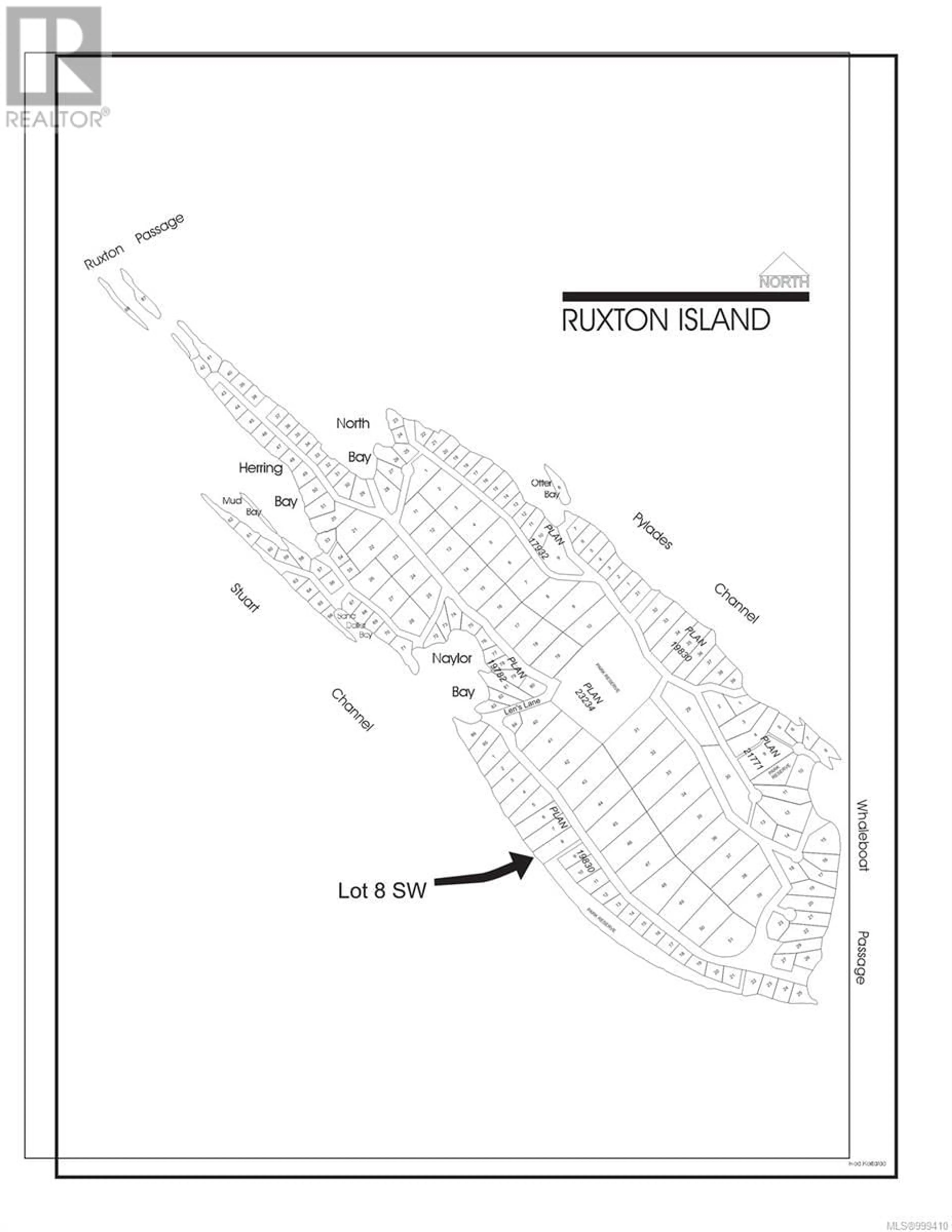Picture of a map for LT 8 RUXTON ISLAND, Ruxton Island British Columbia