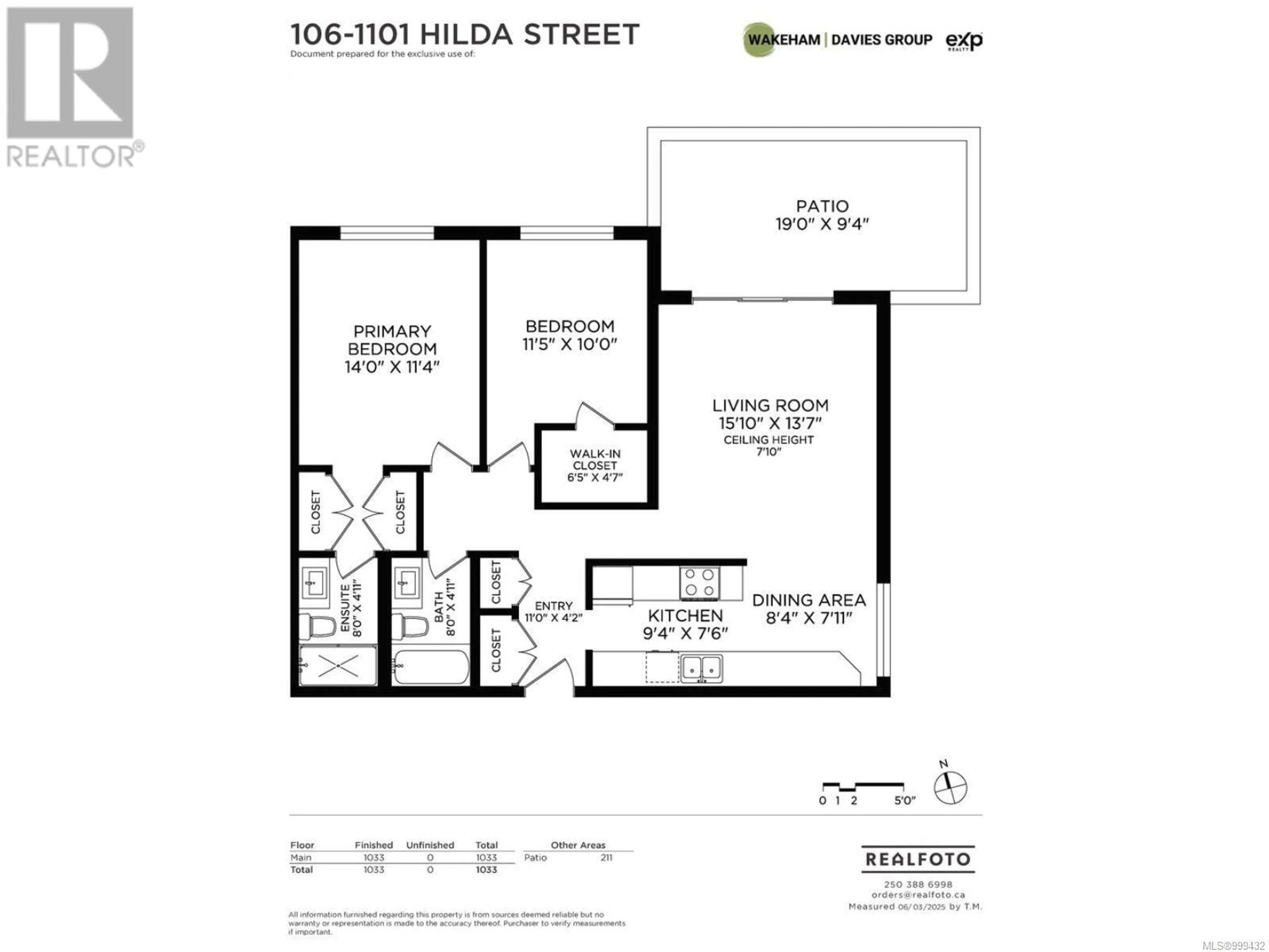 Floor plan for 106 - 1101 HILDA STREET, Victoria British Columbia V8V4T2