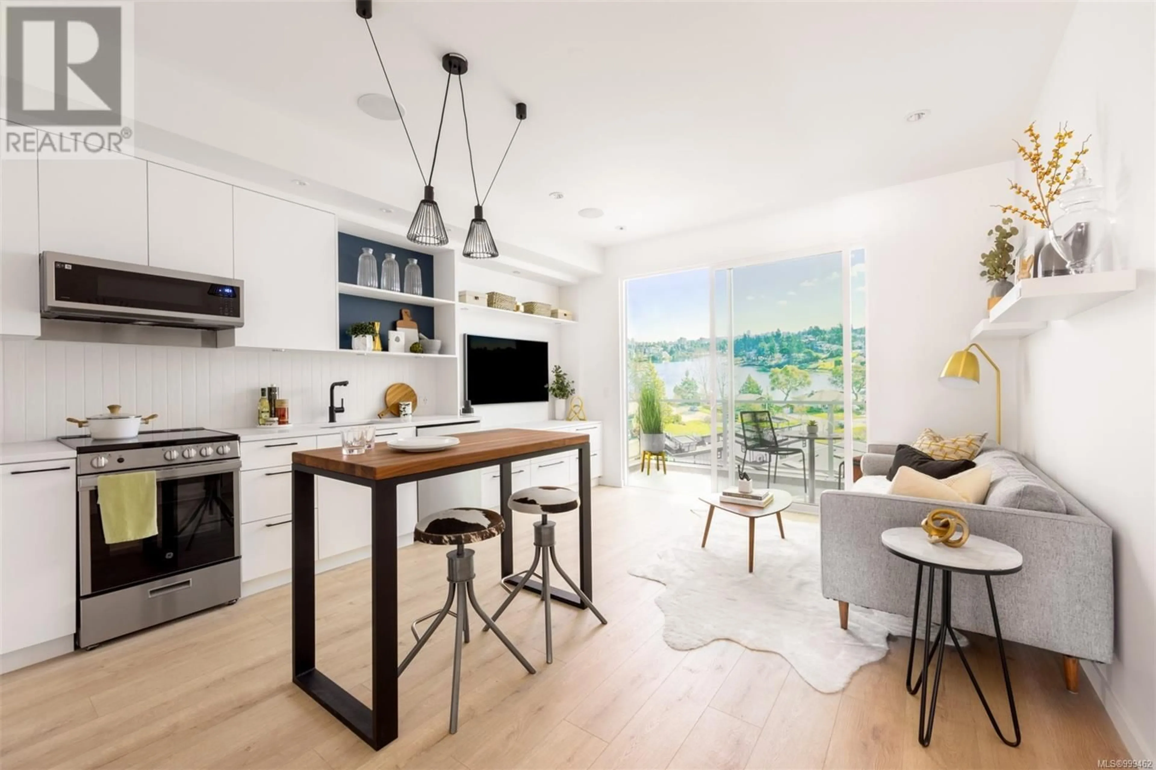 Open concept kitchen, wood/laminate floor for 108 - 1075 TILLICUM ROAD, Esquimalt British Columbia V9A2A4