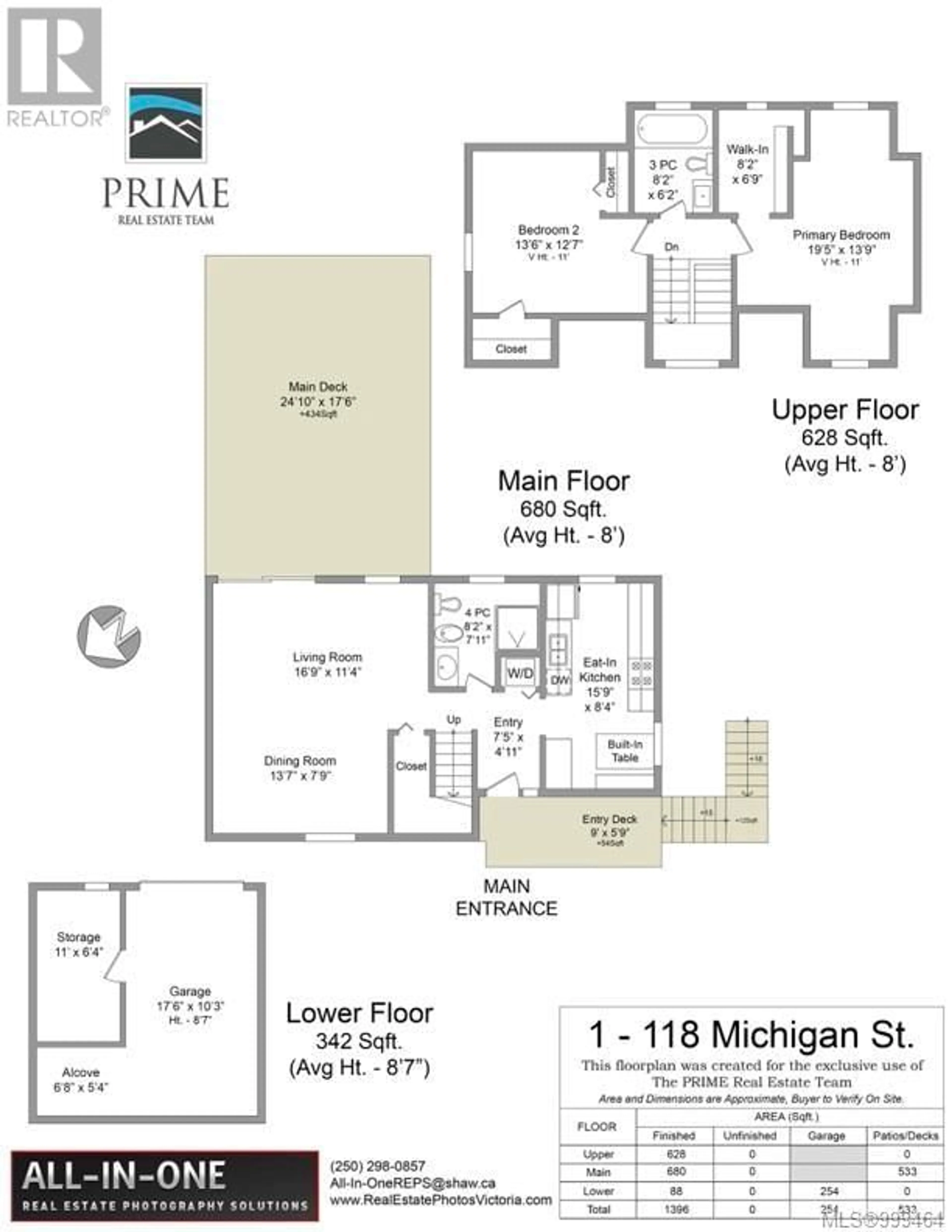 Floor plan for 1 - 118 MICHIGAN STREET, Victoria British Columbia V8V1R1