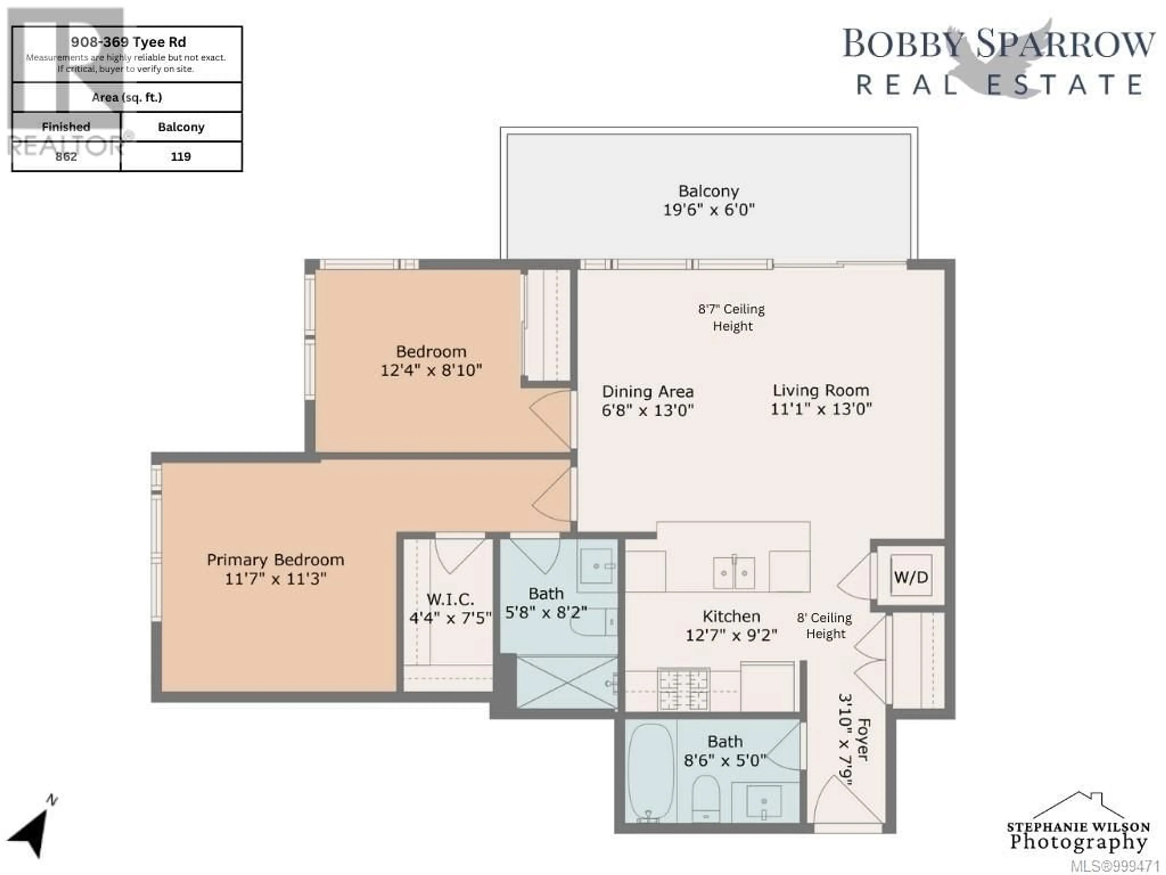Floor plan for 908 - 369 TYEE ROAD, Victoria British Columbia V9A0B6