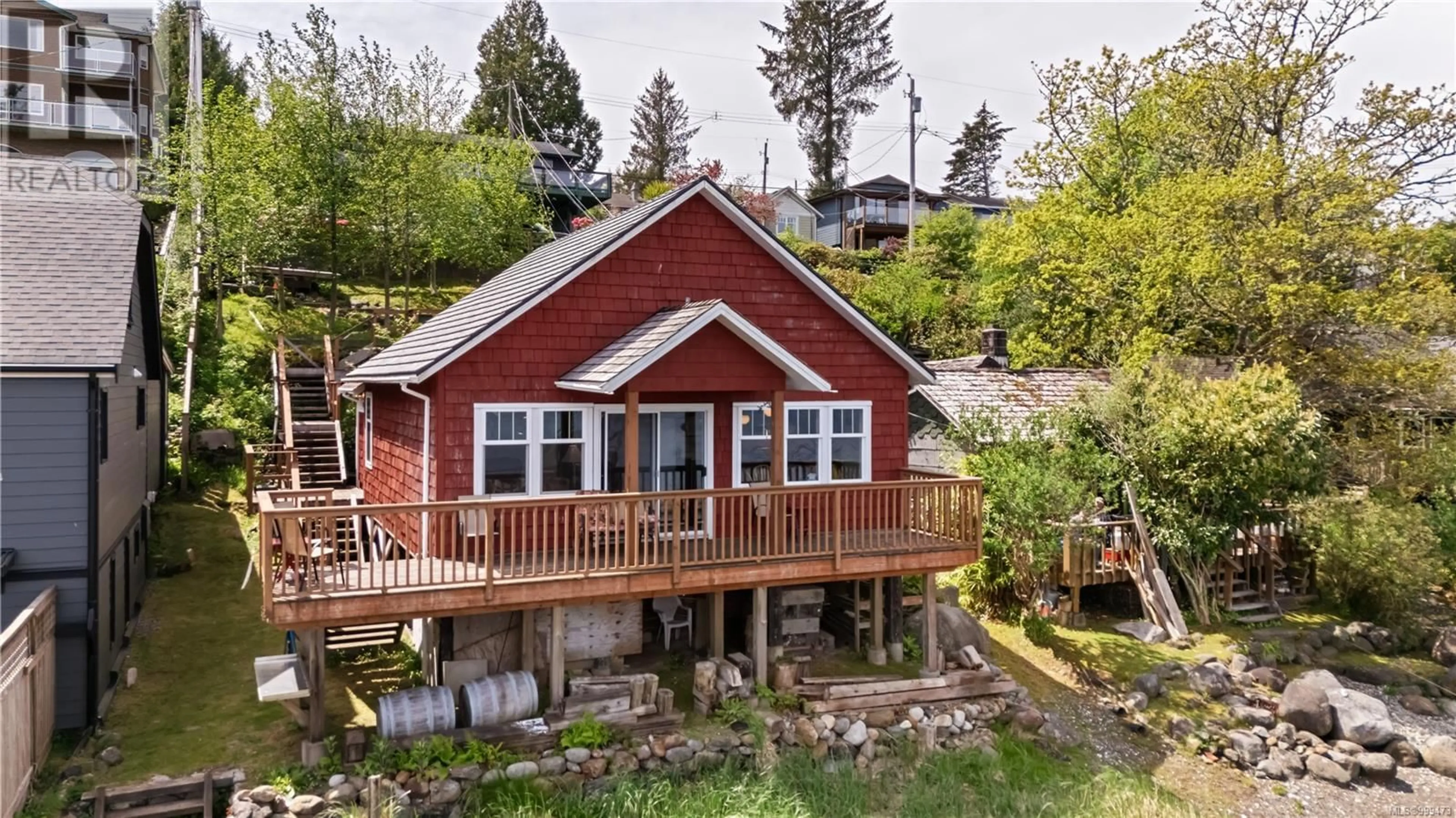 A pic from outside/outdoor area/front of a property/back of a property/a pic from drone, water/lake/river/ocean view for 1412 IMPERIAL LANE, Ucluelet British Columbia V0R3A0