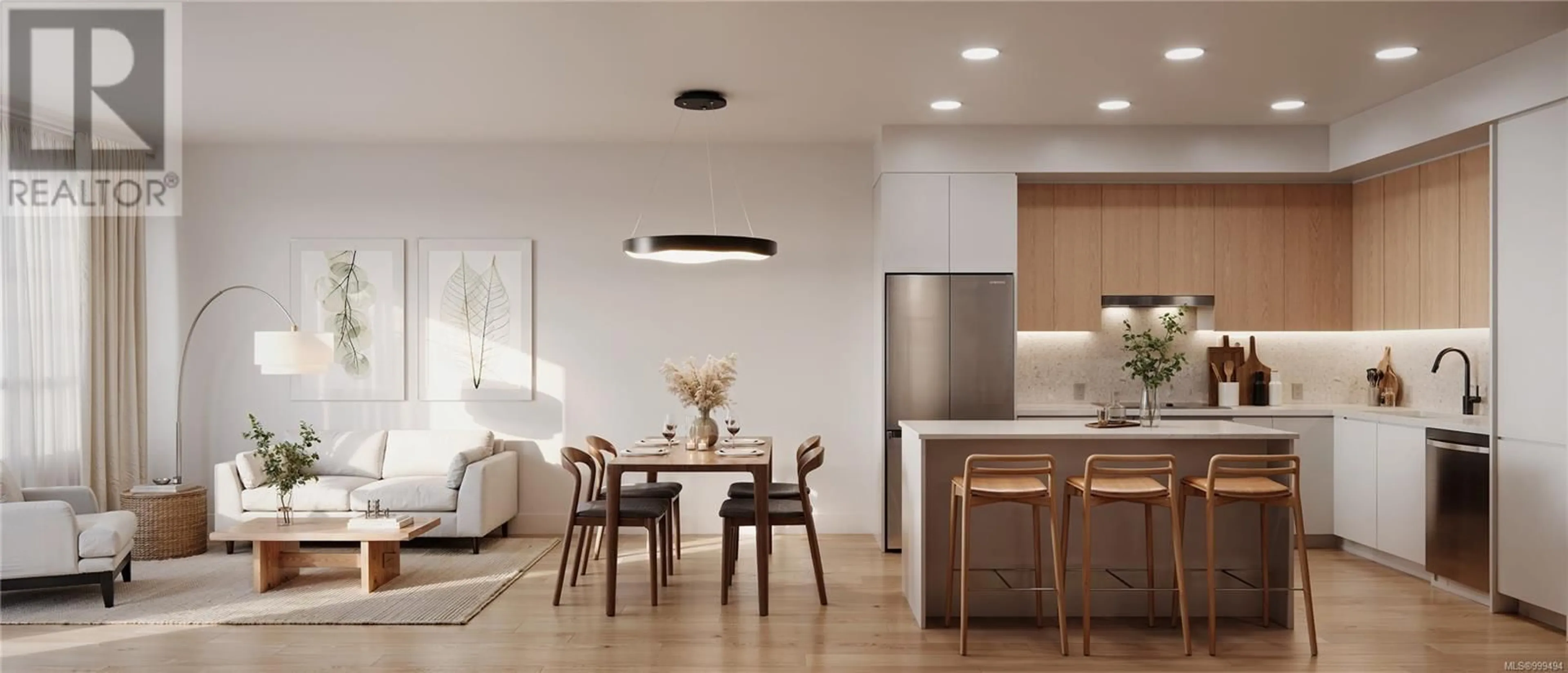Open concept kitchen, wood/laminate floor for 416 - 3582 RYDER HESJEDAL WAY, Colwood British Columbia V9C0J6