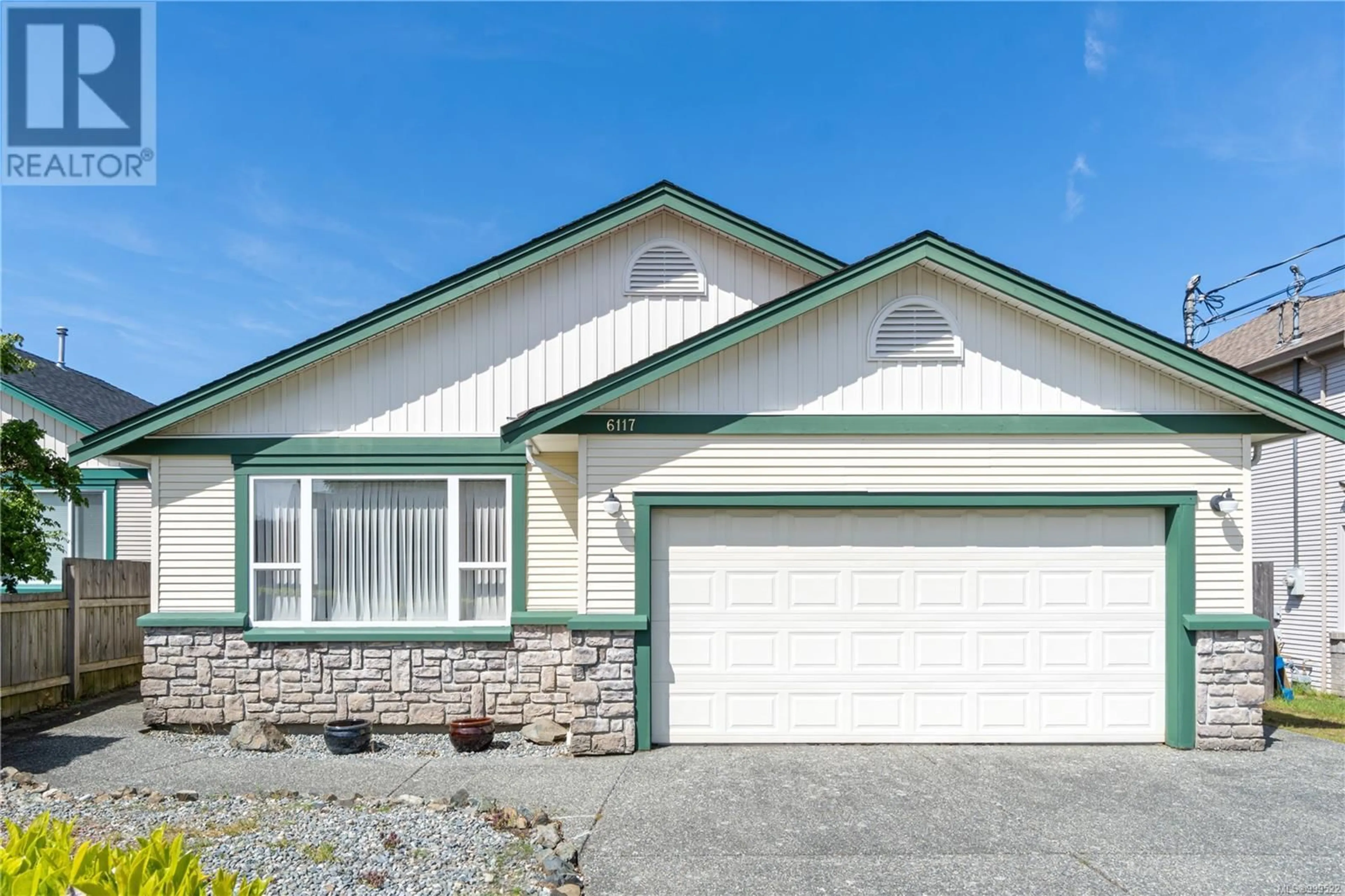 Home with vinyl exterior material, street for 6117 BRICKYARD ROAD, Nanaimo British Columbia V9V1K3