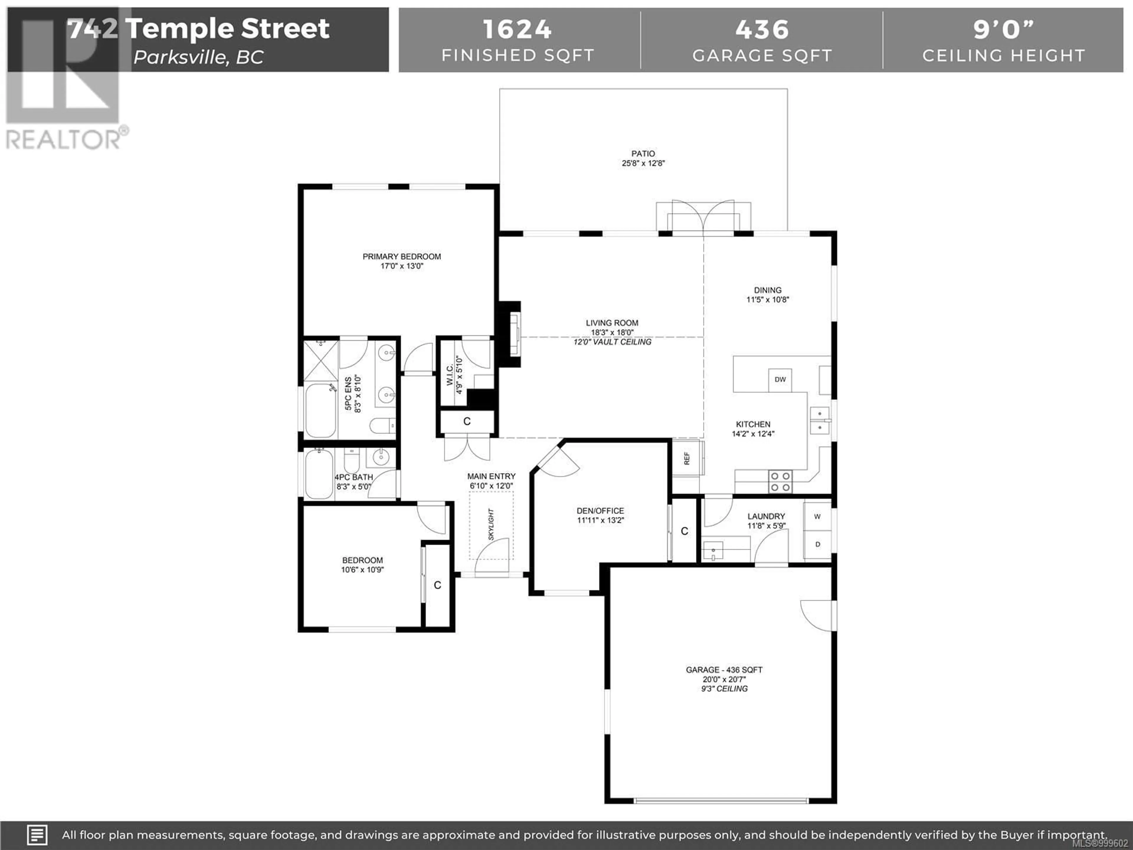 Floor plan for 742 TEMPLE STREET, Parksville British Columbia V9P1A9