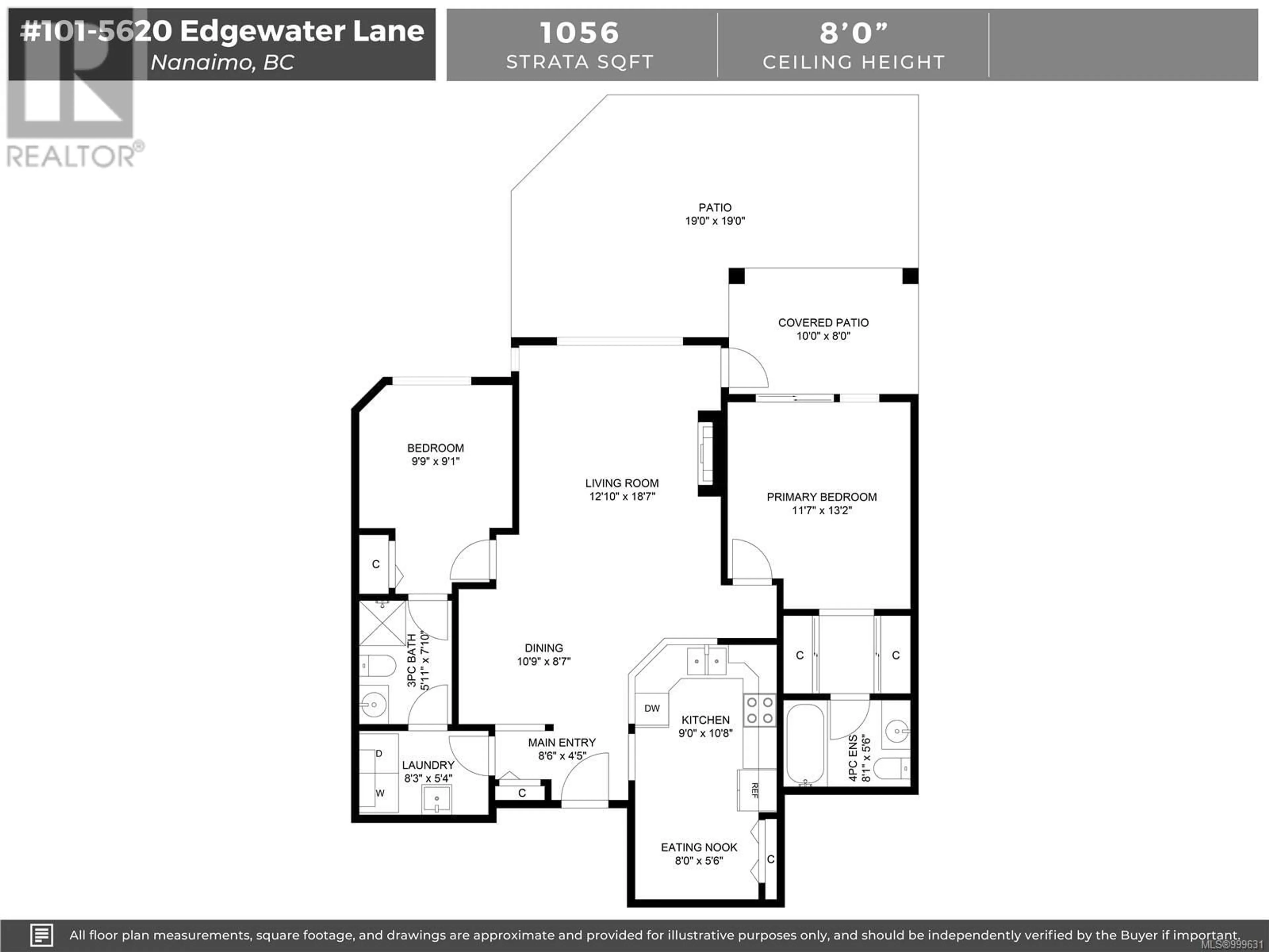 Floor plan for 101 - 5620 EDGEWATER LANE, Nanaimo British Columbia V9T6K1