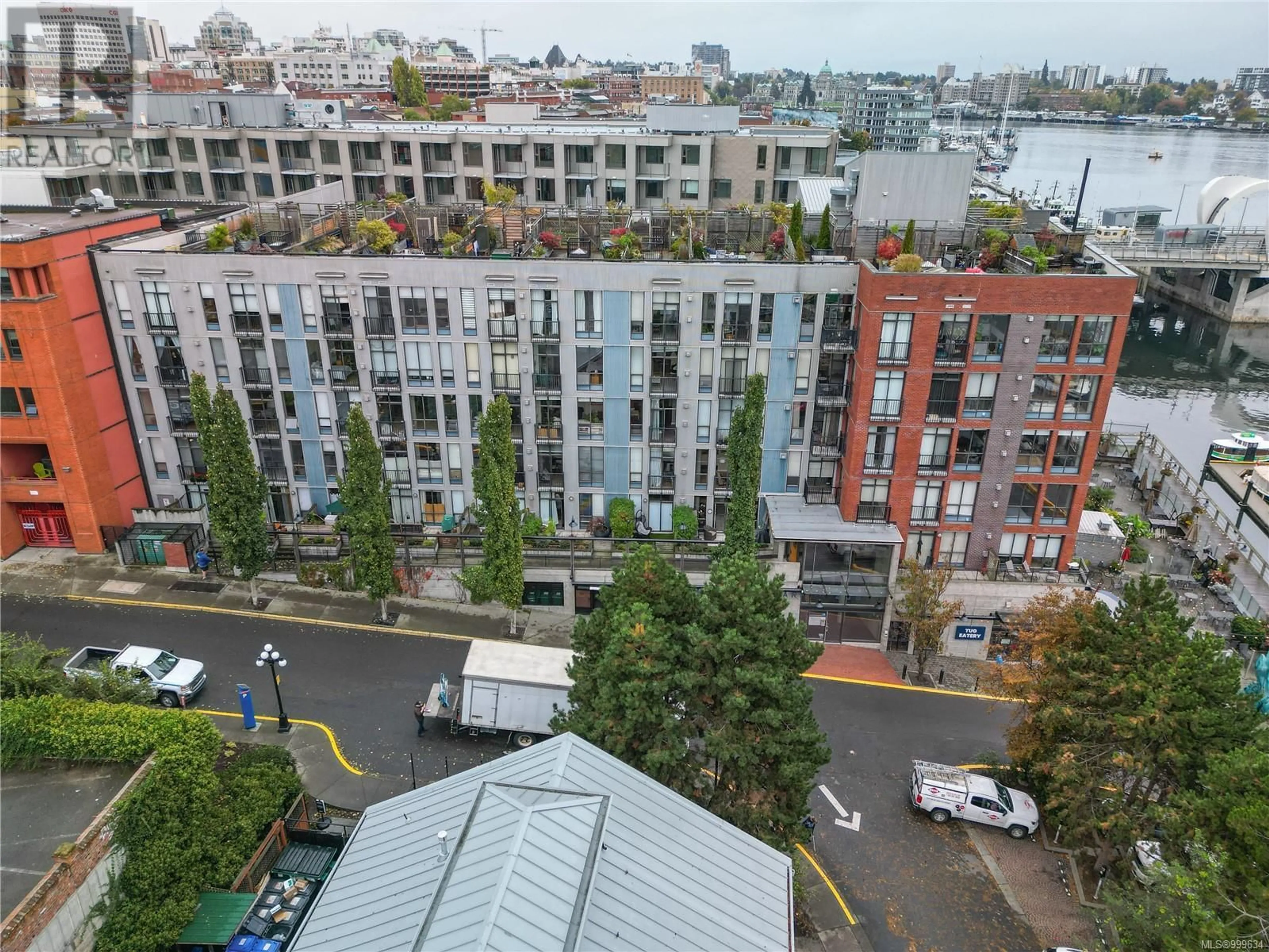 A pic from outside/outdoor area/front of a property/back of a property/a pic from drone, city buildings view from balcony for 115 - 409 SWIFT STREET, Victoria British Columbia V8W1S2