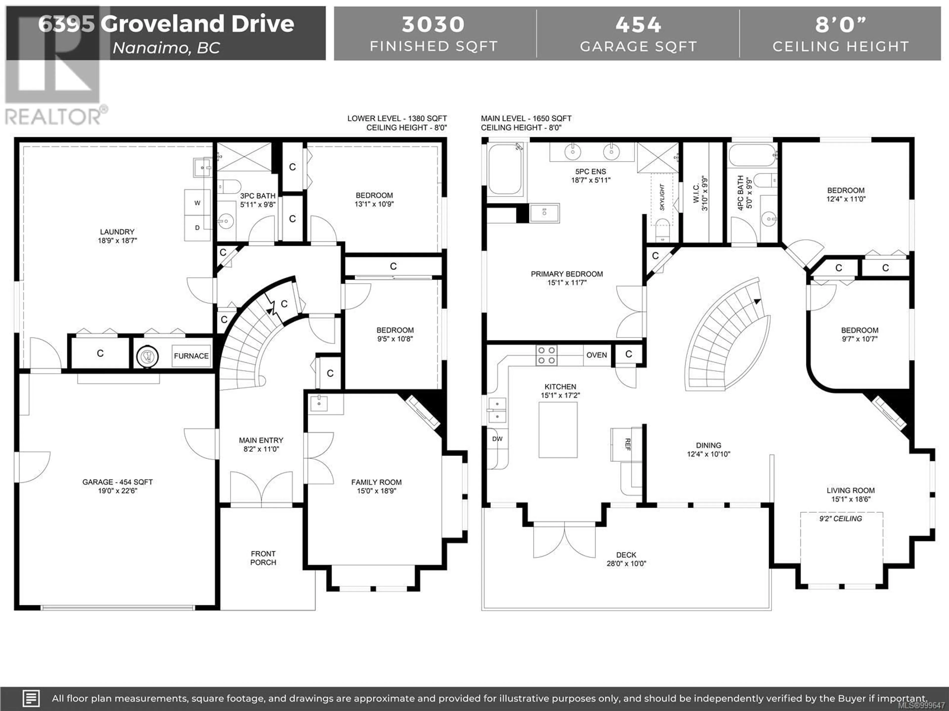 Floor plan for 6395 GROVELAND DRIVE, Nanaimo British Columbia V9V1P5