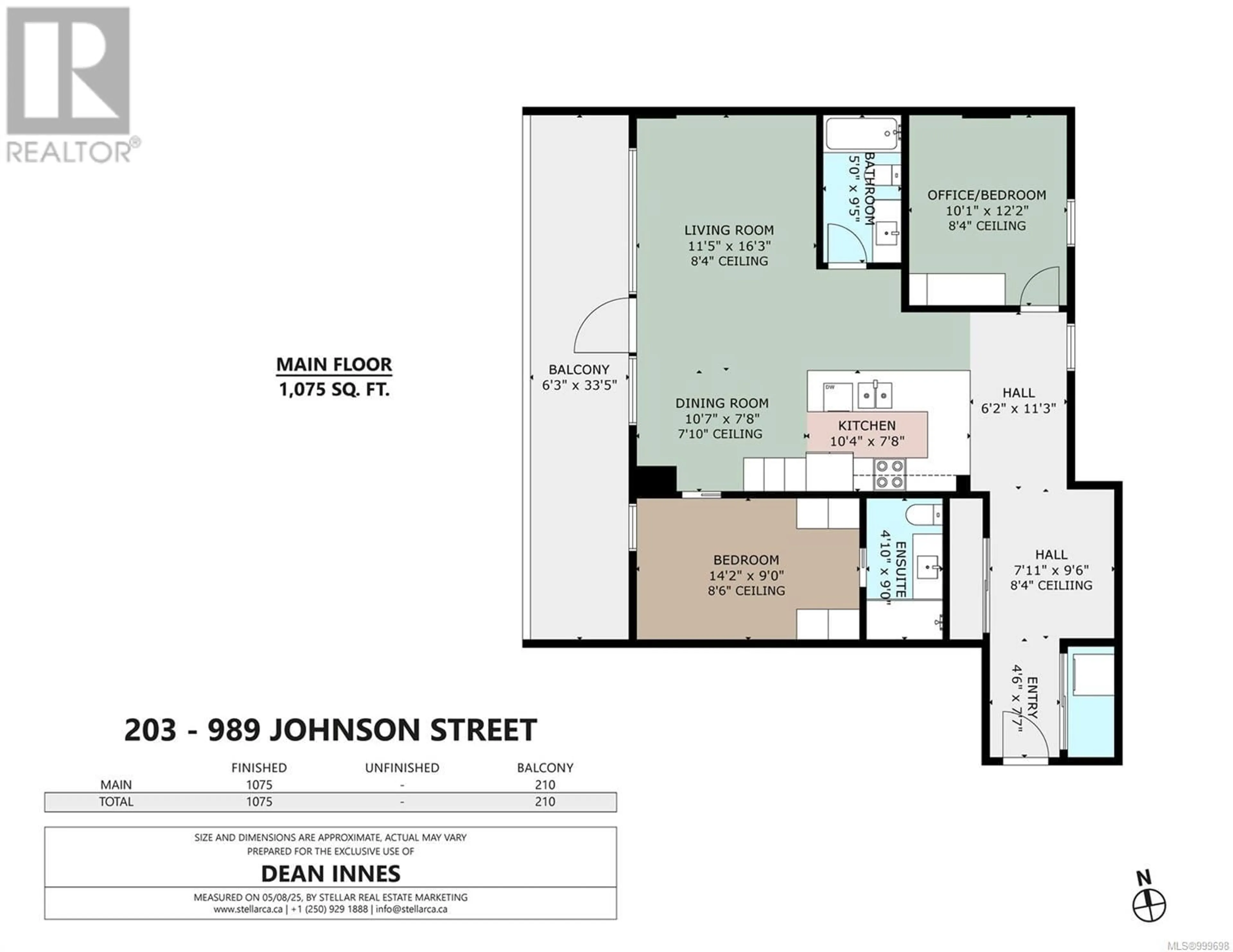 Floor plan for 213 - 989 JOHNSON STREET, Victoria British Columbia V8V0E3