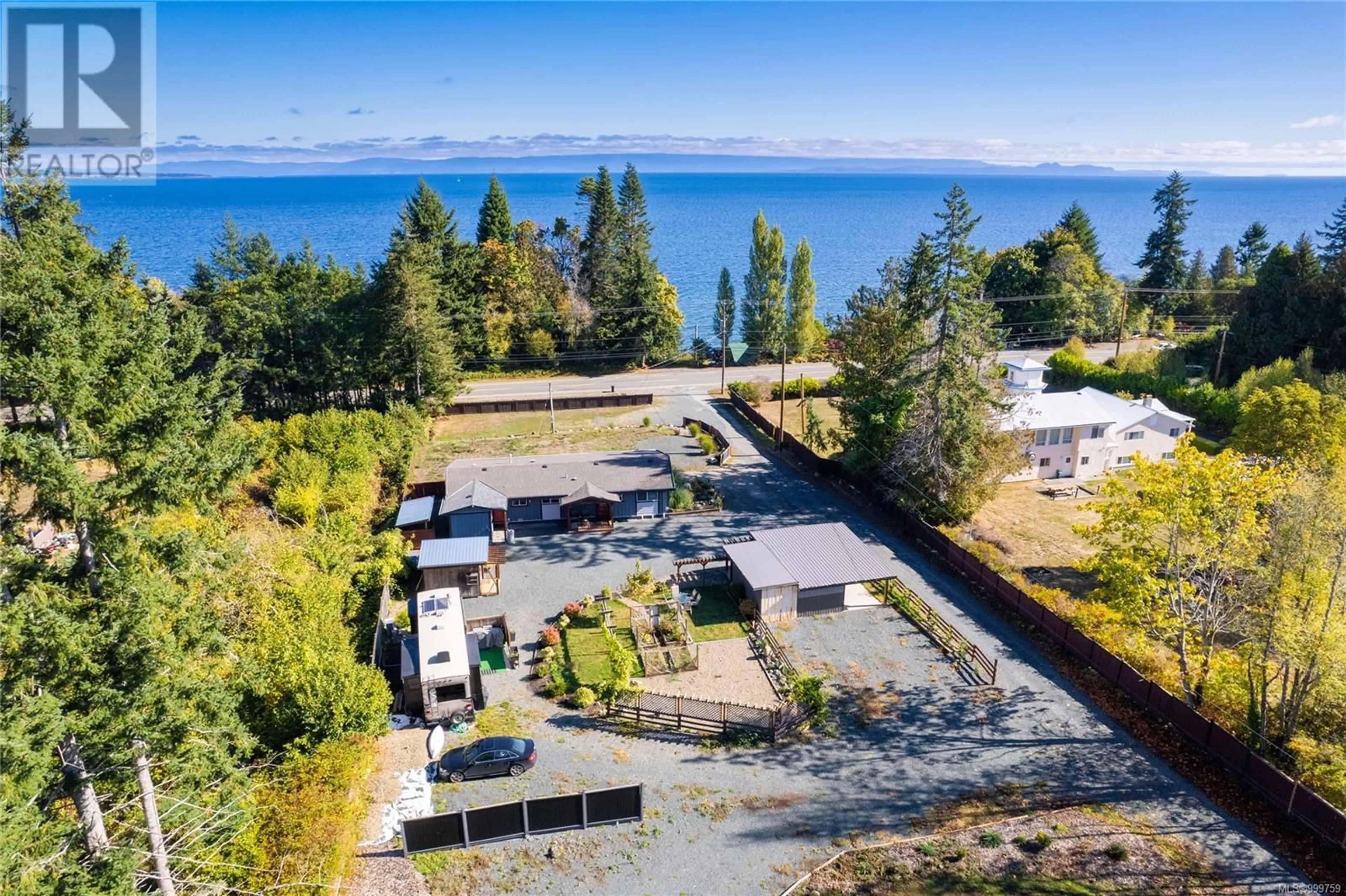 A pic from outside/outdoor area/front of a property/back of a property/a pic from drone, water/lake/river/ocean view for 6712 ISLAND HIGHWAY WEST, Bowser British Columbia V0R1G0