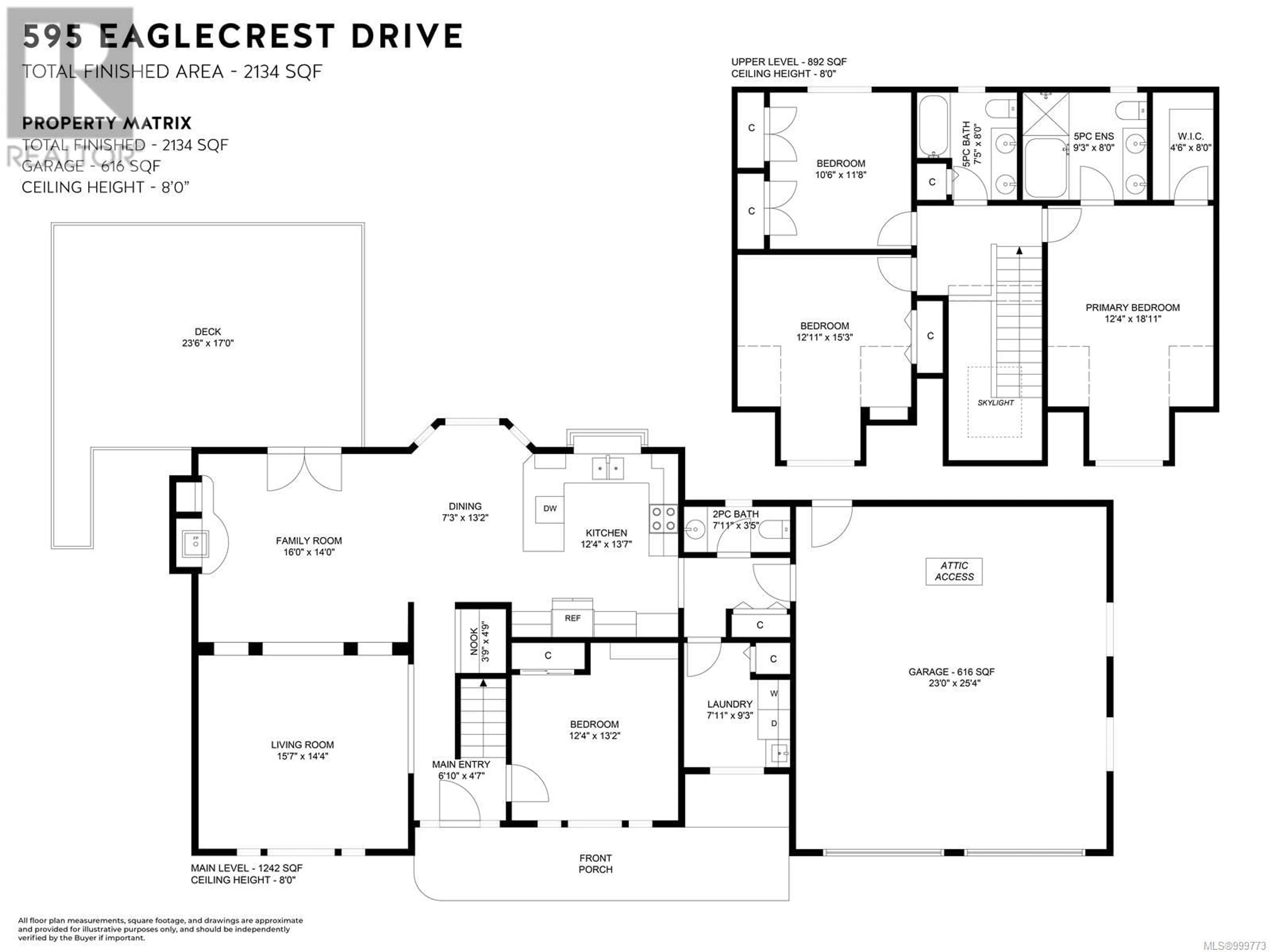 Floor plan for 595 EAGLECREST DRIVE, Qualicum Beach British Columbia V9K1E4