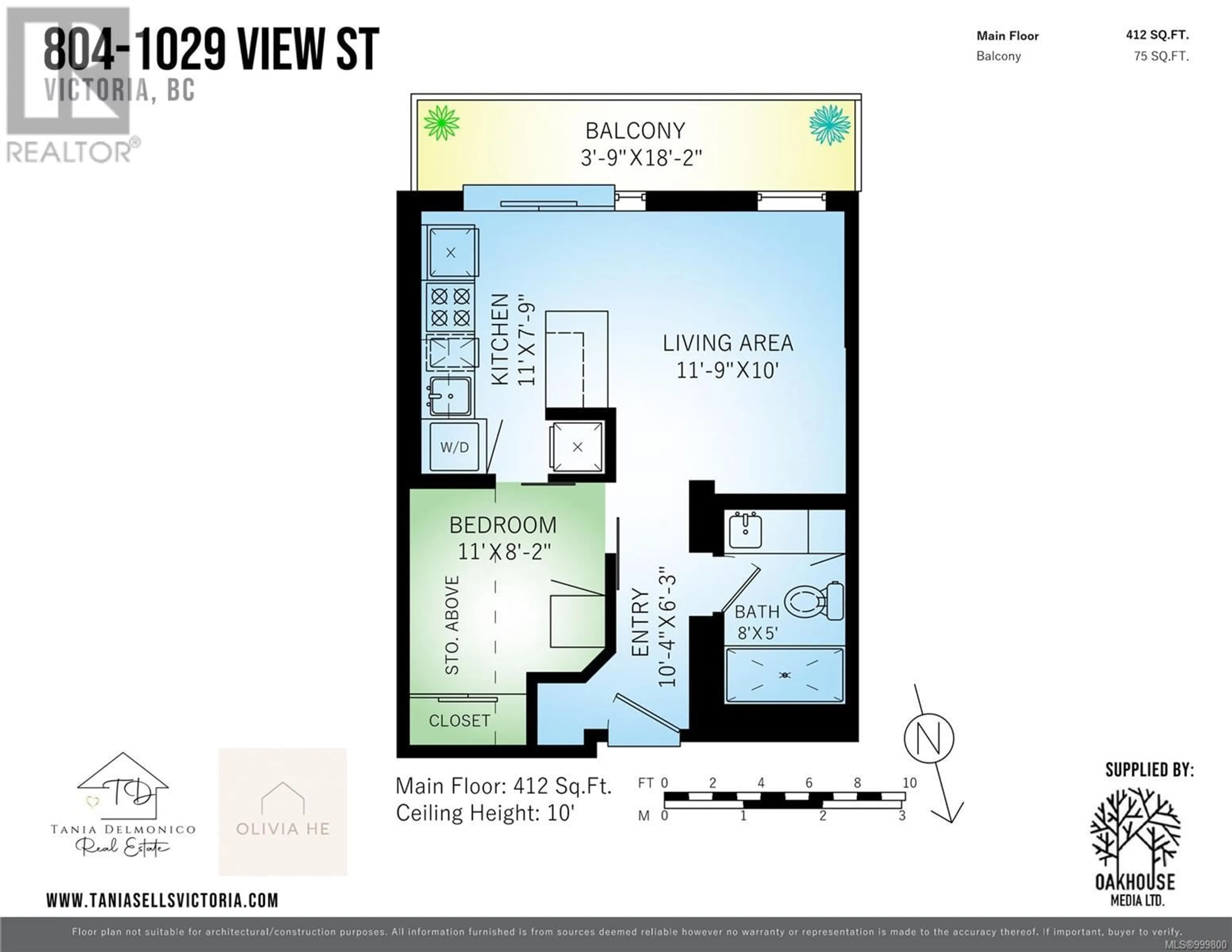 Floor plan for 804 - 1029 VIEW STREET, Victoria British Columbia V8V0C9