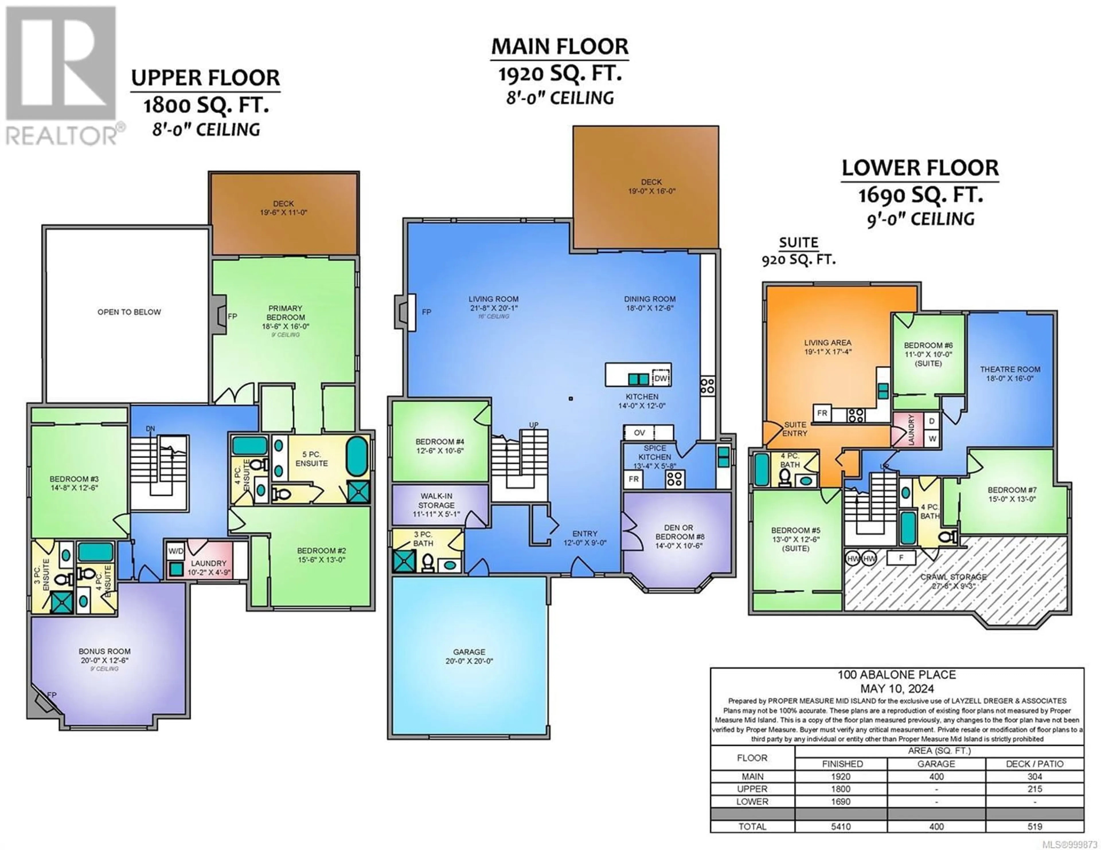 Floor plan for 100 ABALONE PLACE, Nanaimo British Columbia V9T0L3