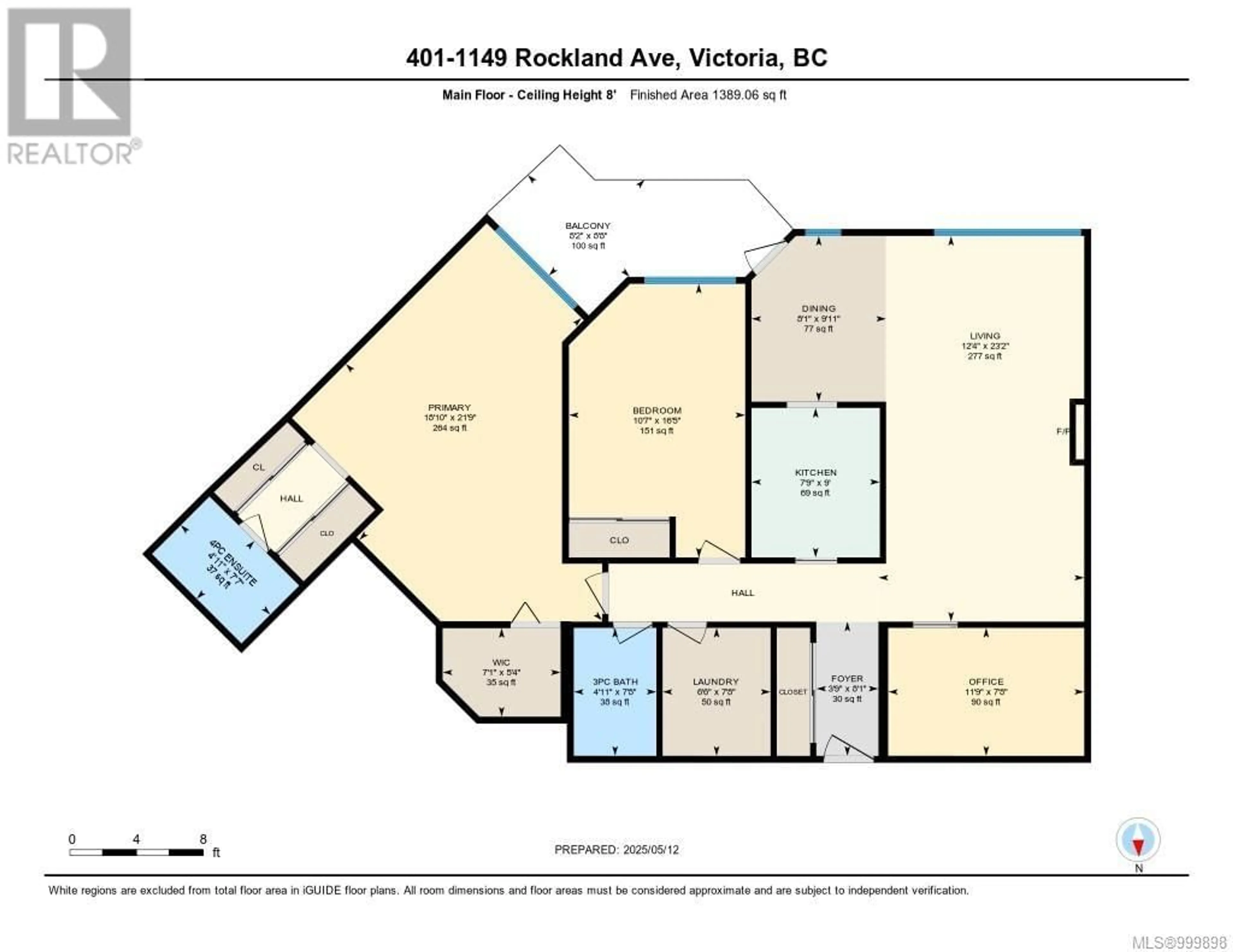 Floor plan for 401 - 1149 ROCKLAND AVENUE, Victoria British Columbia V8V4T5