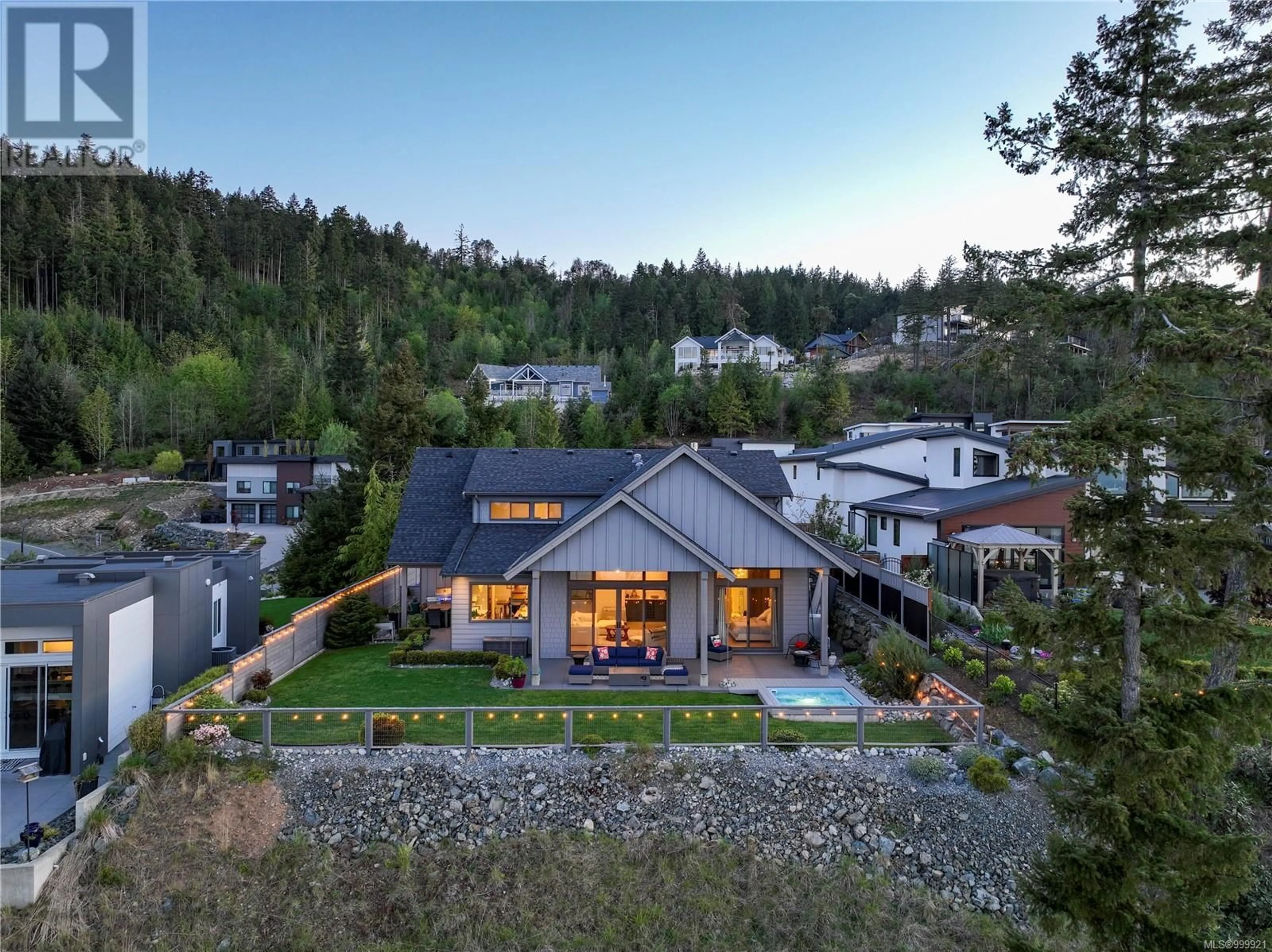 A pic from outside/outdoor area/front of a property/back of a property/a pic from drone, mountain view for 7490 COPLEY RIDGE DRIVE, Lantzville British Columbia V0R2H0
