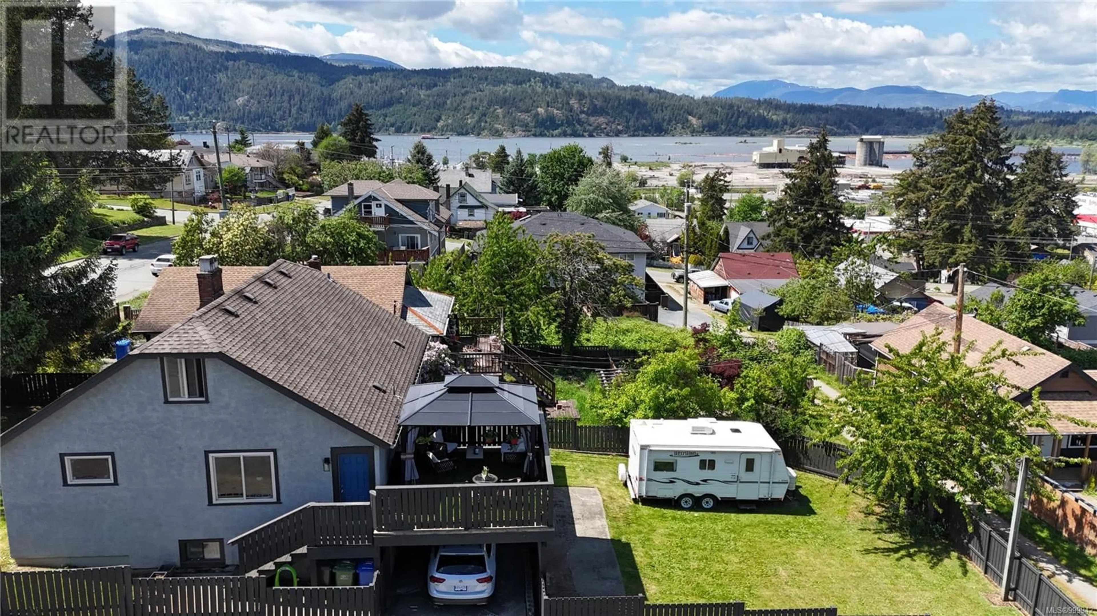 A pic from outside/outdoor area/front of a property/back of a property/a pic from drone, water/lake/river/ocean view for 4703 STRATHERN STREET, Port Alberni British Columbia V9Y3E8