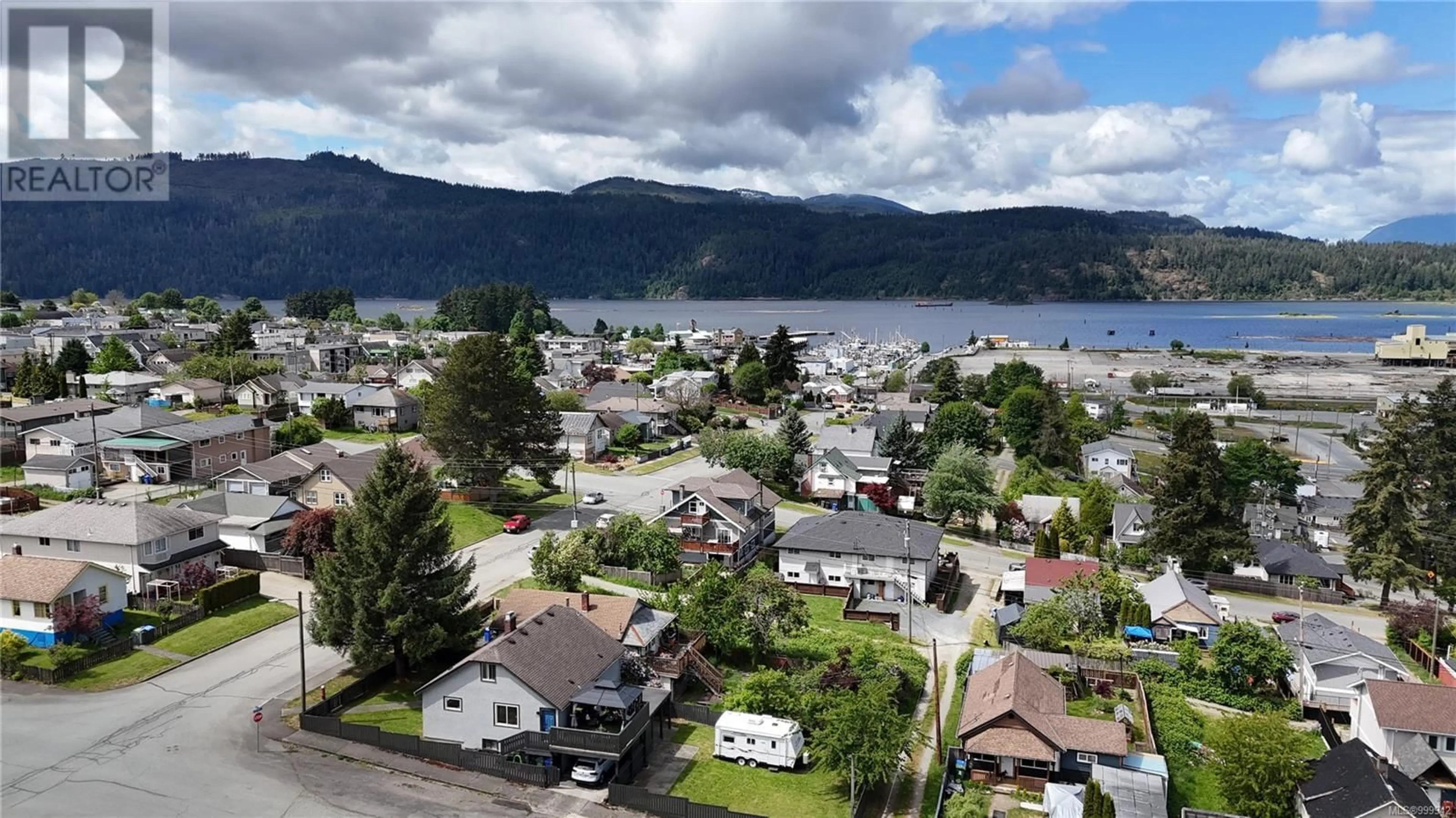 A pic from outside/outdoor area/front of a property/back of a property/a pic from drone, water/lake/river/ocean view for 4703 STRATHERN STREET, Port Alberni British Columbia V9Y3E8
