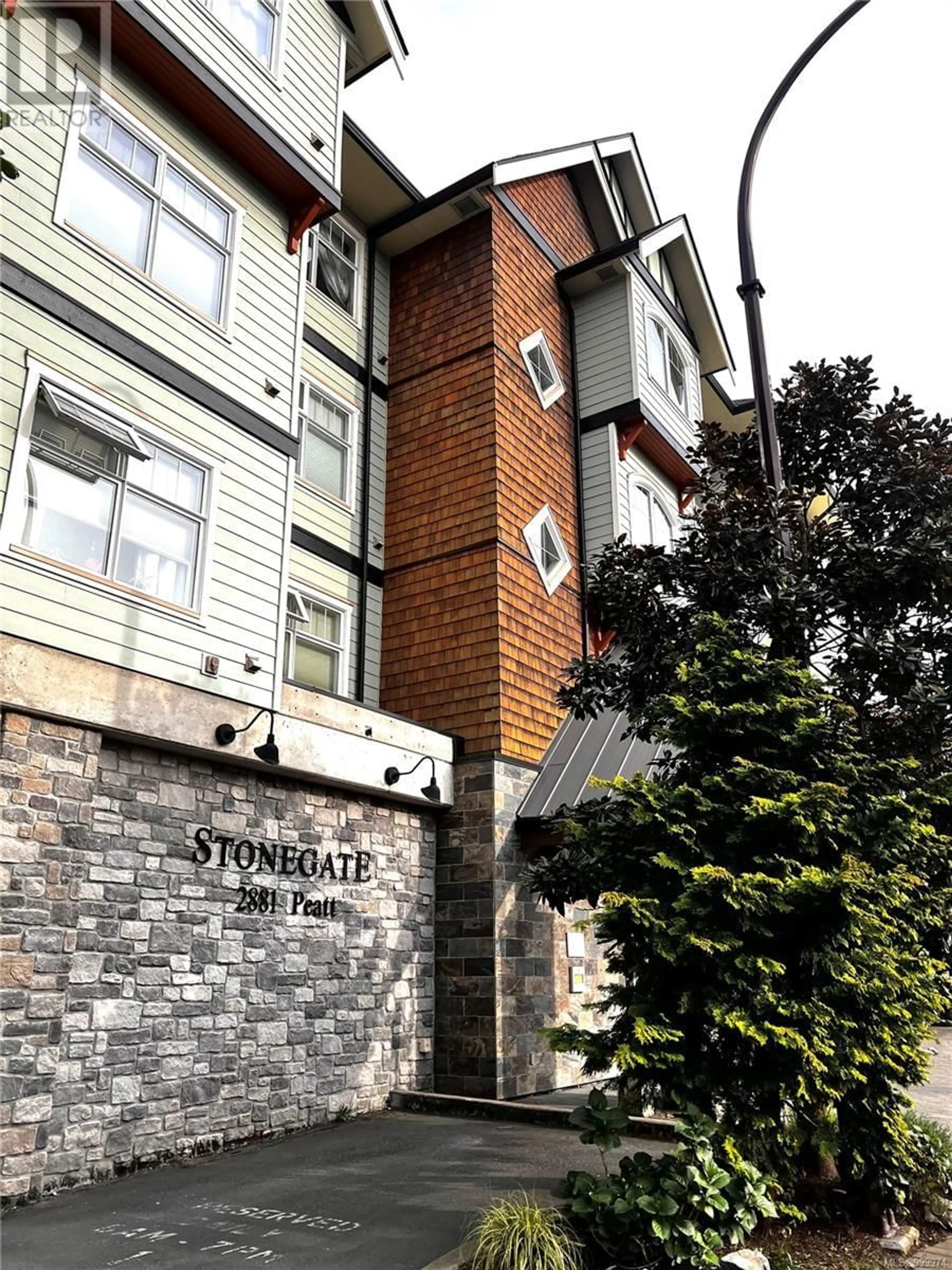 Home with brick exterior material, street for 203 - 2881 PEATT ROAD, Langford British Columbia V9B3V7