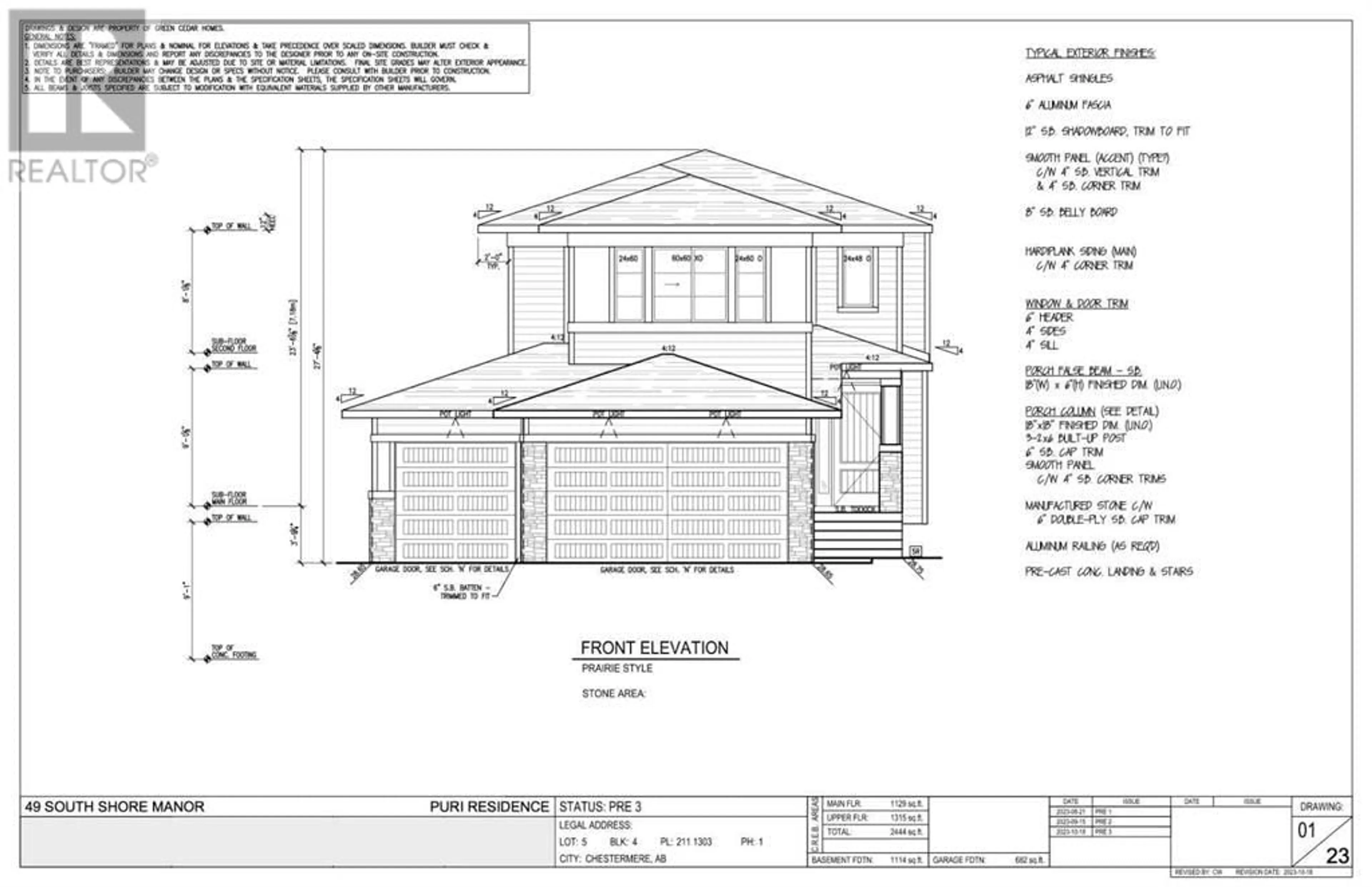Floor plan for 49 South Shore Manor, Chestermere Alberta T1X2S1