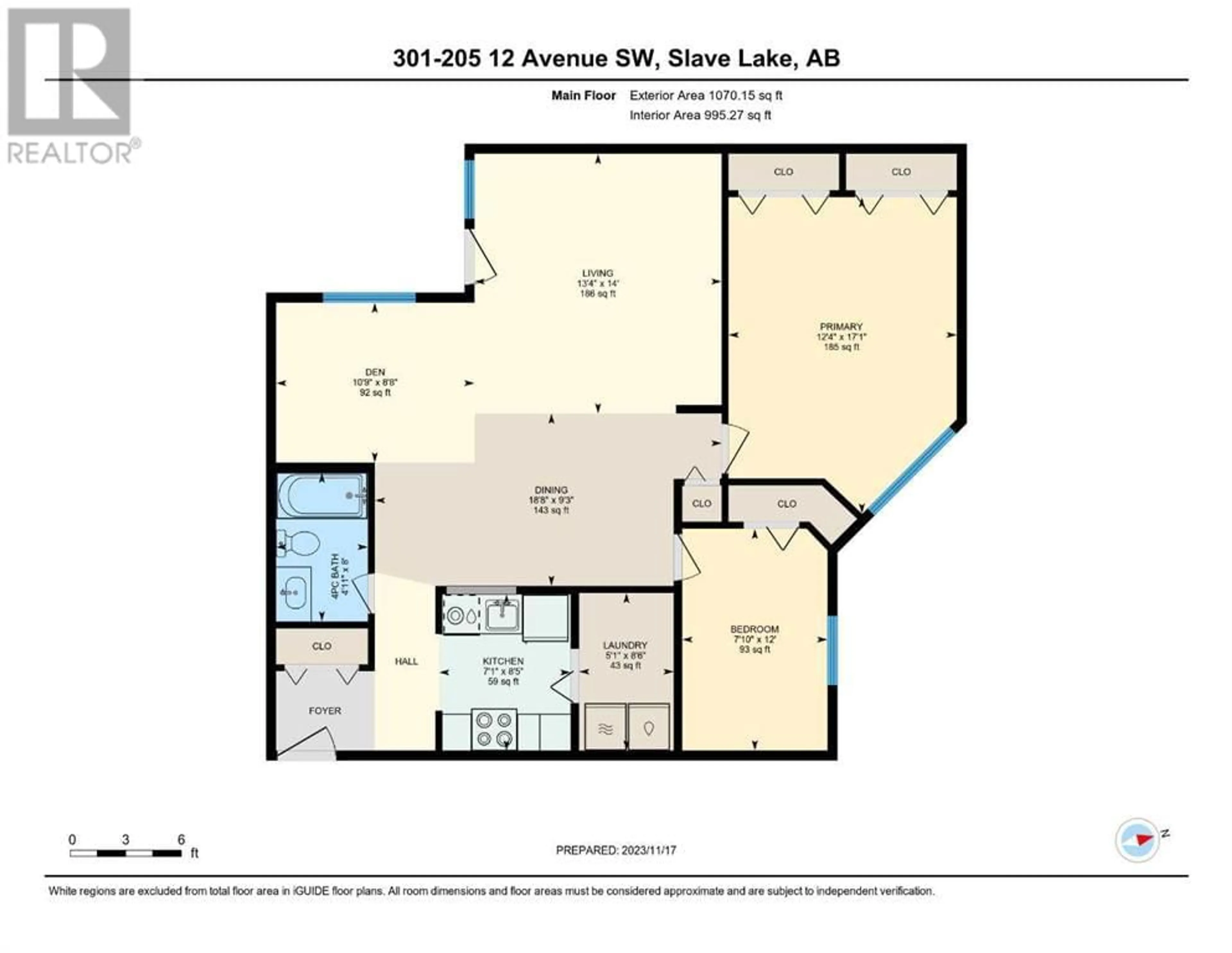Floor plan for 301 205 12 Ave  SW, Slave Lake Alberta T0G2A4
