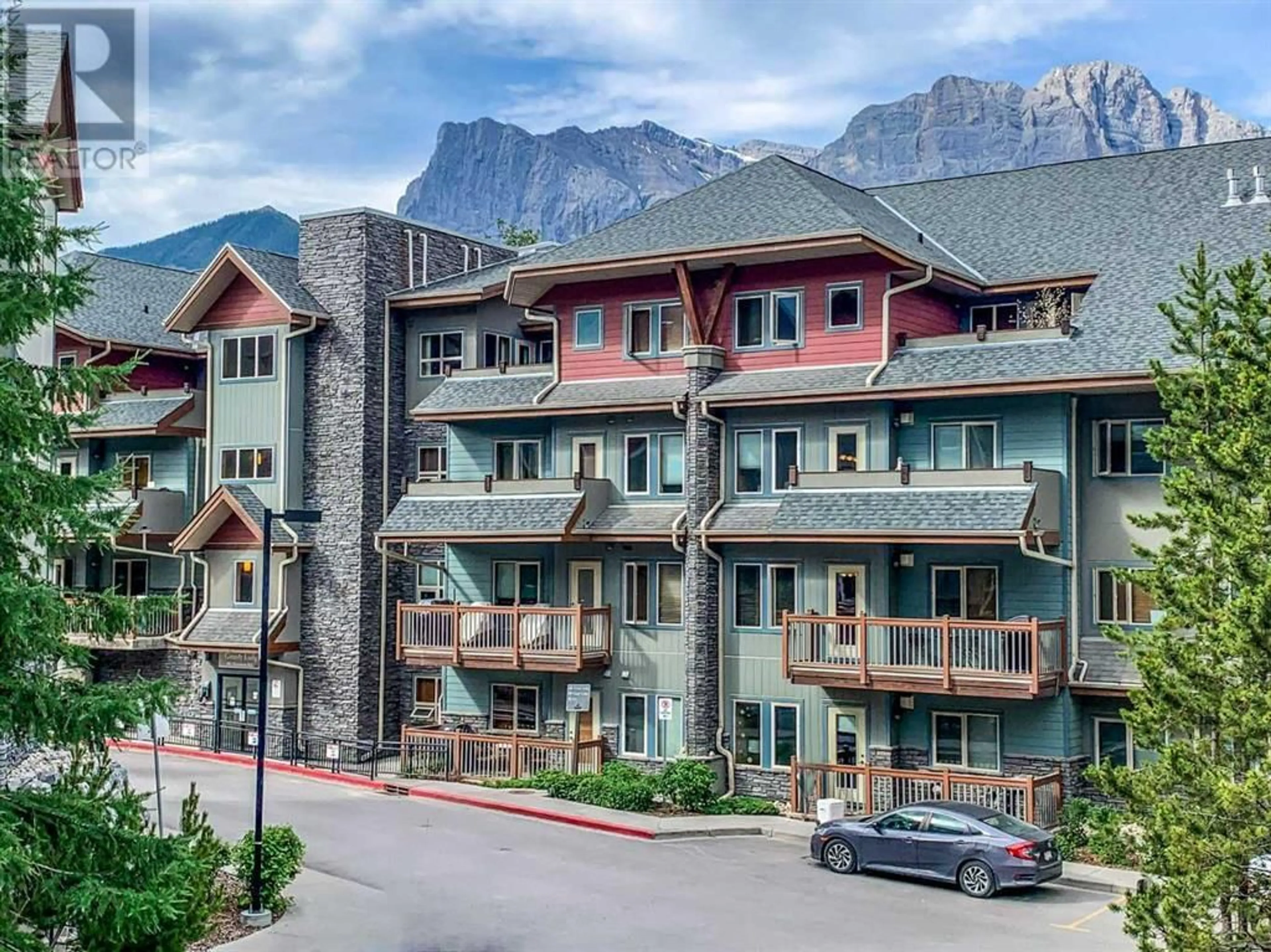 A pic from exterior of the house or condo for 222 101 Montane Road, Canmore Alberta T1W0G2