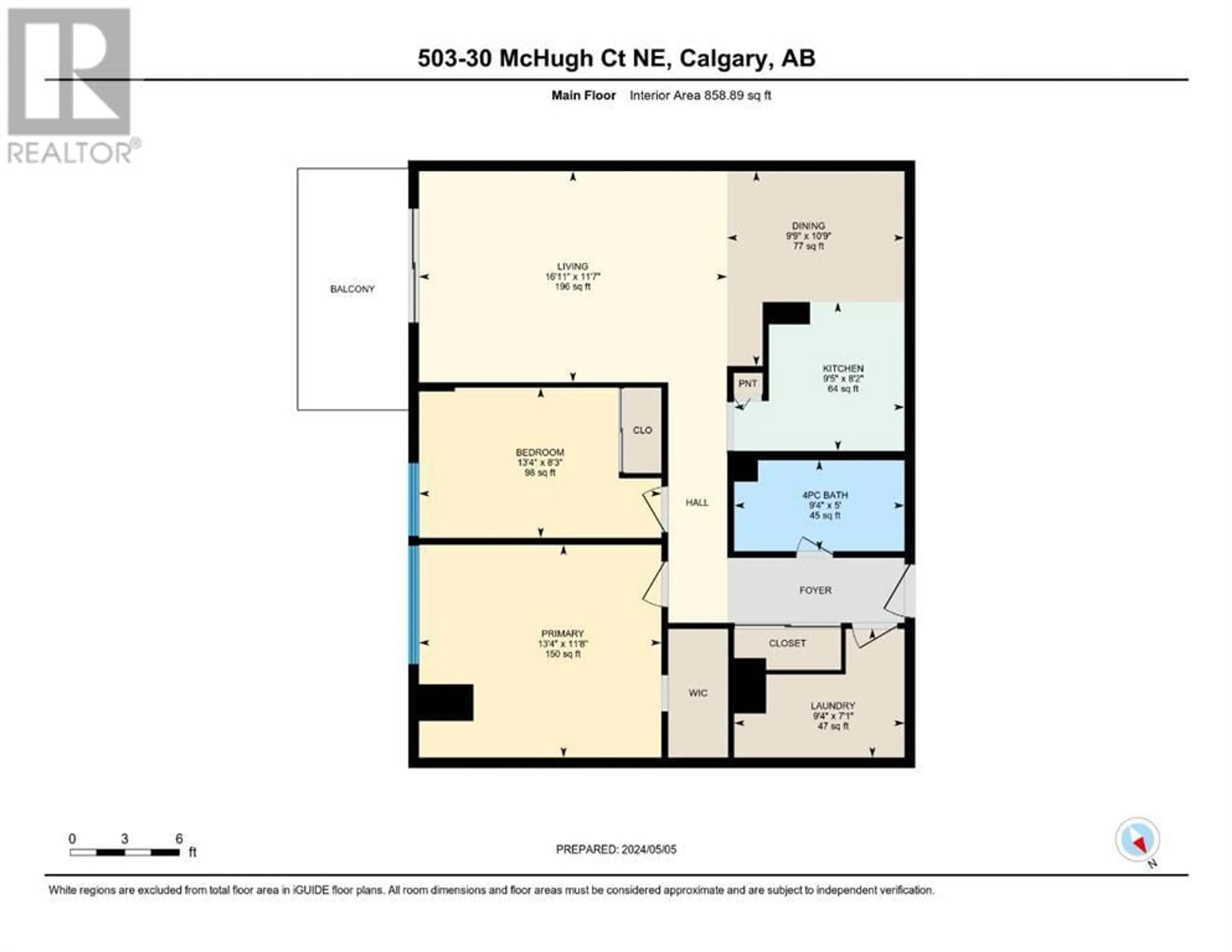 Floor plan for 503 30 Mchugh Court NE, Calgary Alberta T2E7X3