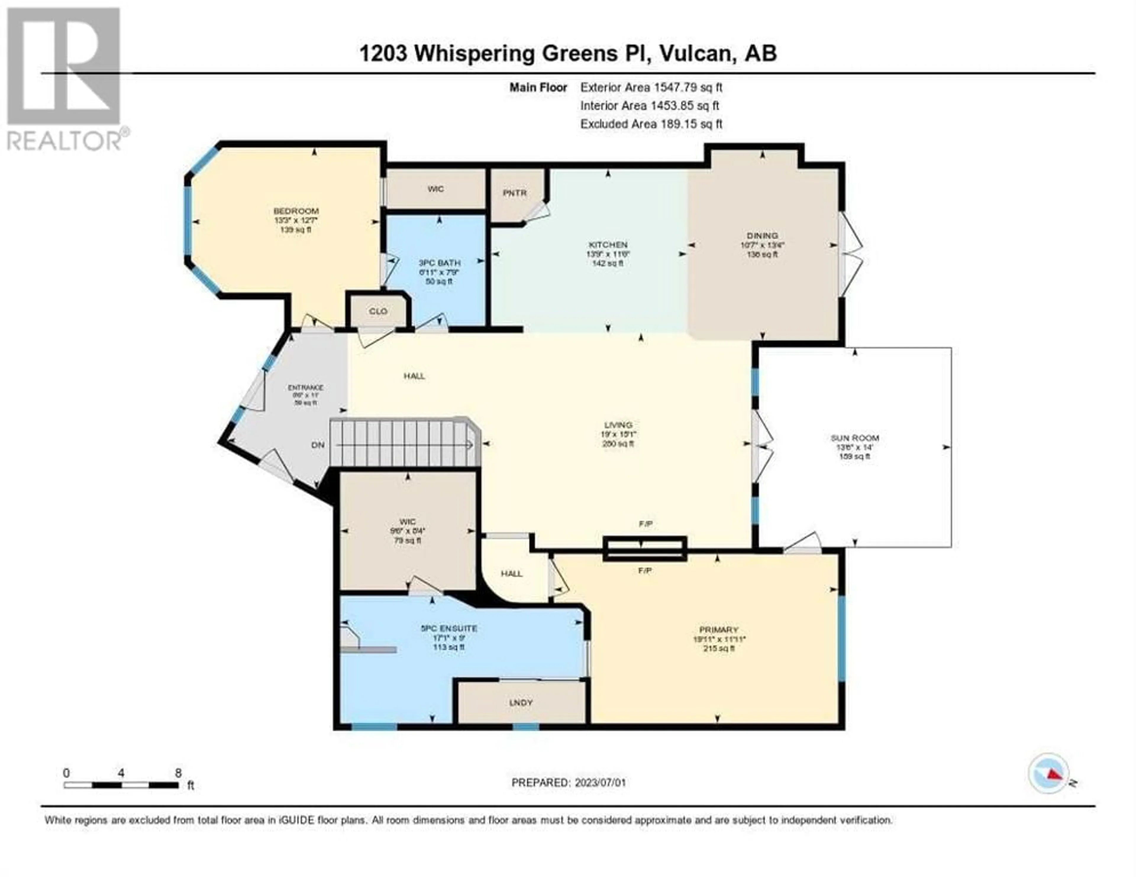 Floor plan for 1203 Whispering Greens Place, Vulcan Alberta T0L2B0