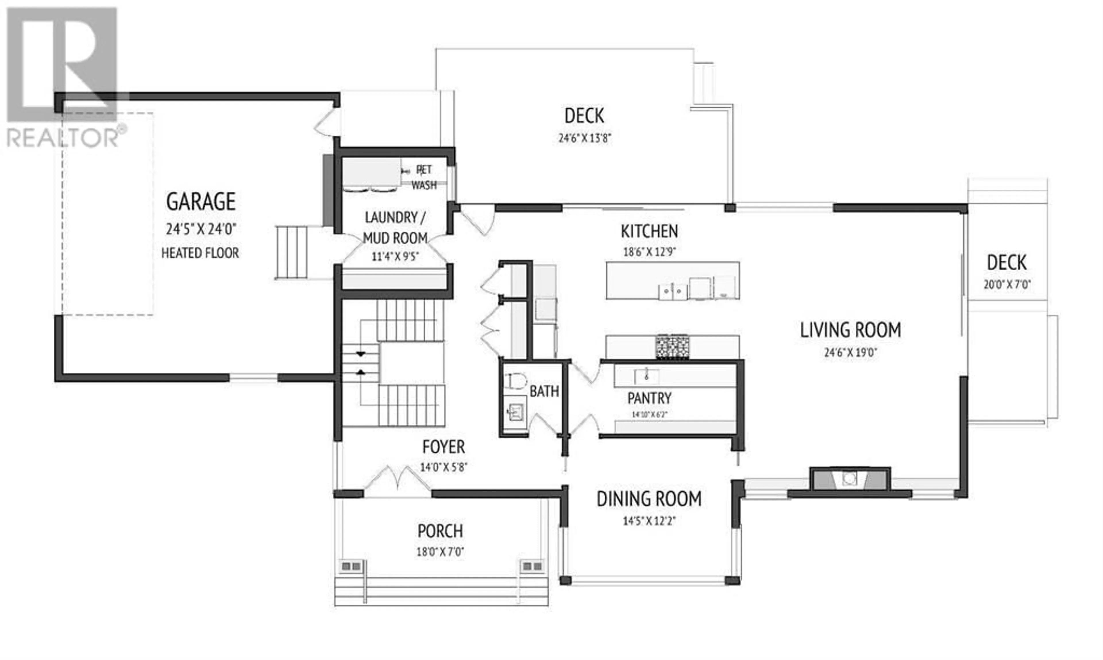 Floor plan for 1215 Bellevue Avenue SE, Calgary Alberta T2G4L3
