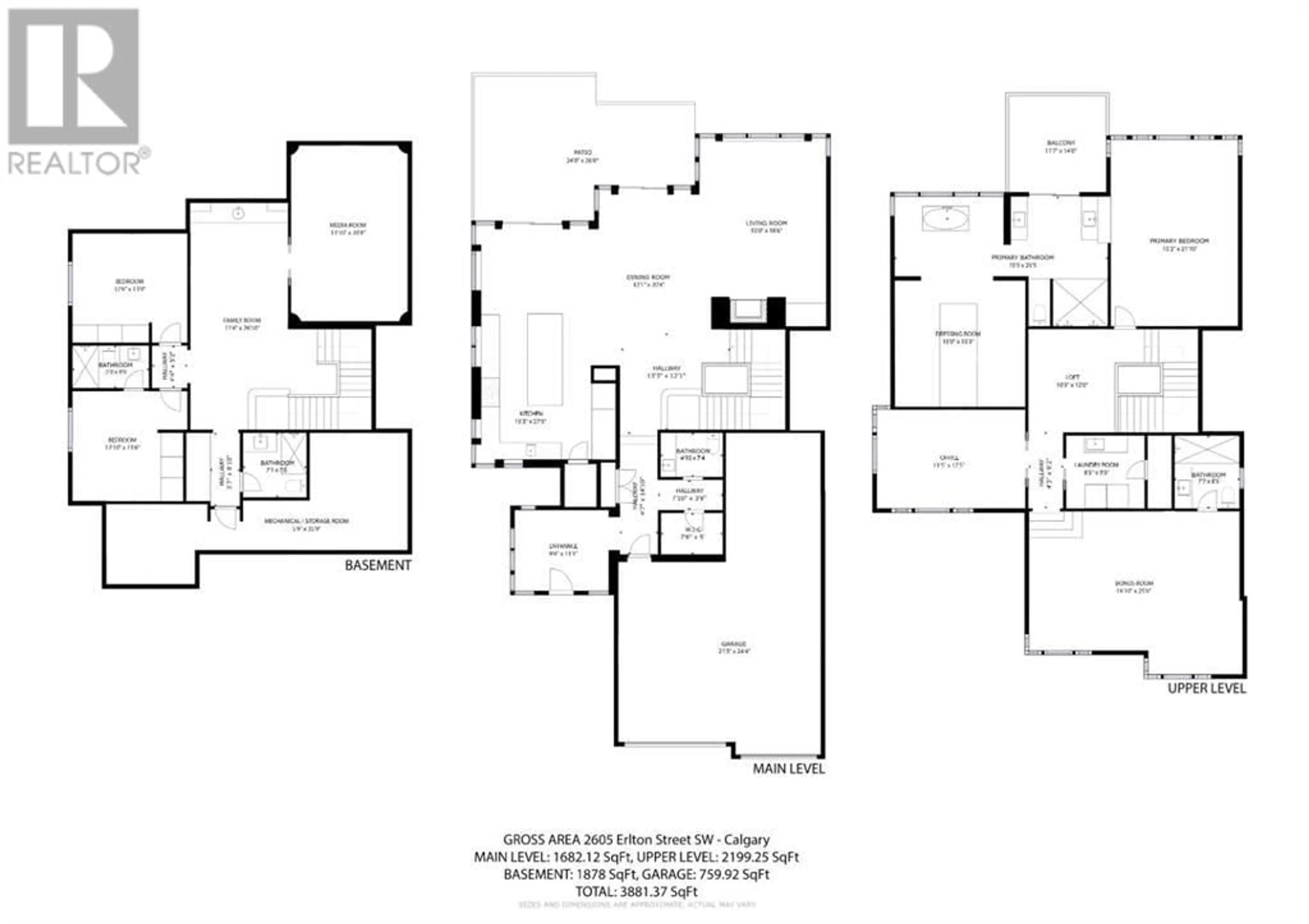 Floor plan for 2605 Erlton Street SW, Calgary Alberta T2S2W2