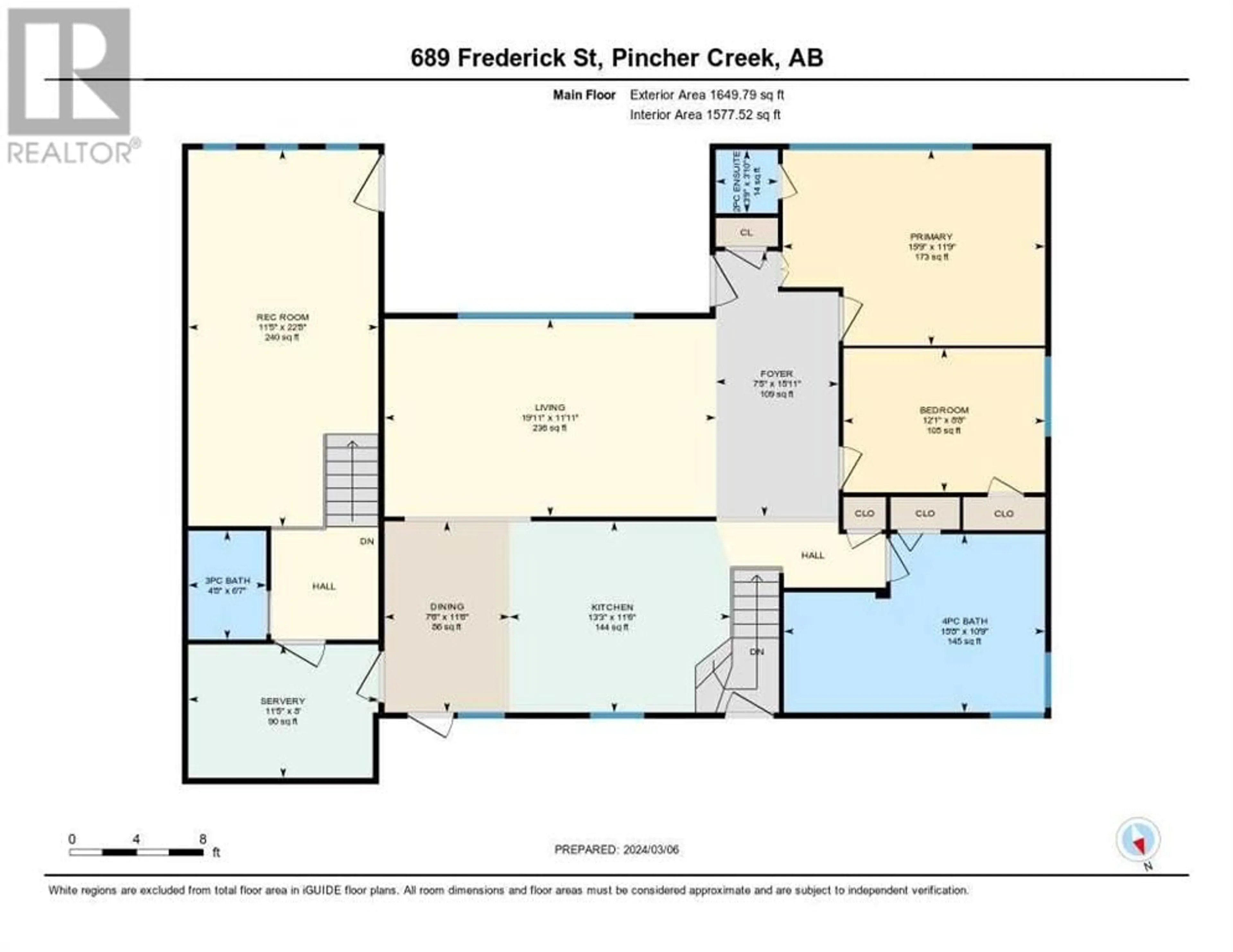 Floor plan for 689 Frederick Street, Pincher Creek Alberta T0K1W0