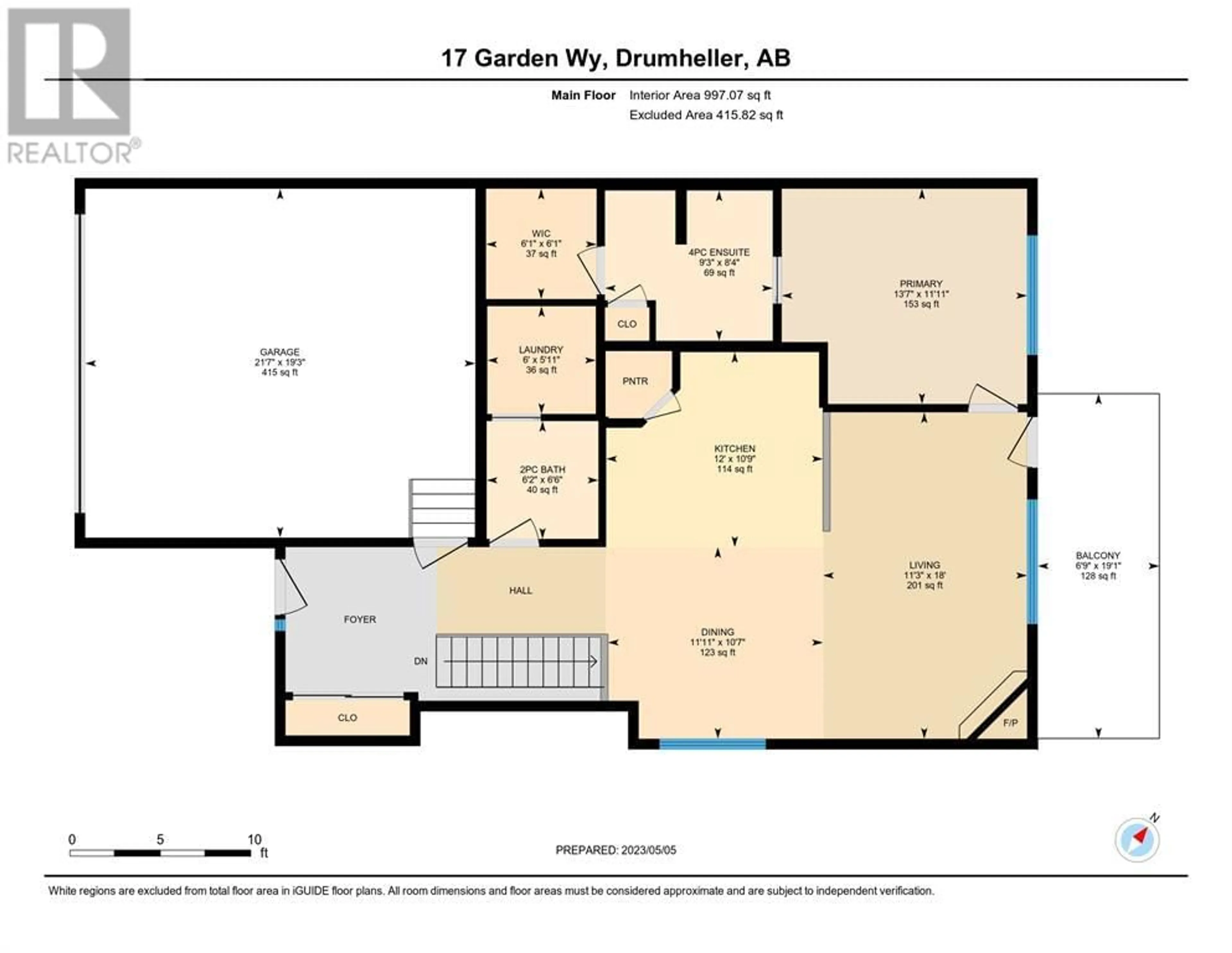Floor plan for 17 Garden Way, Drumheller Alberta T0J0Y5
