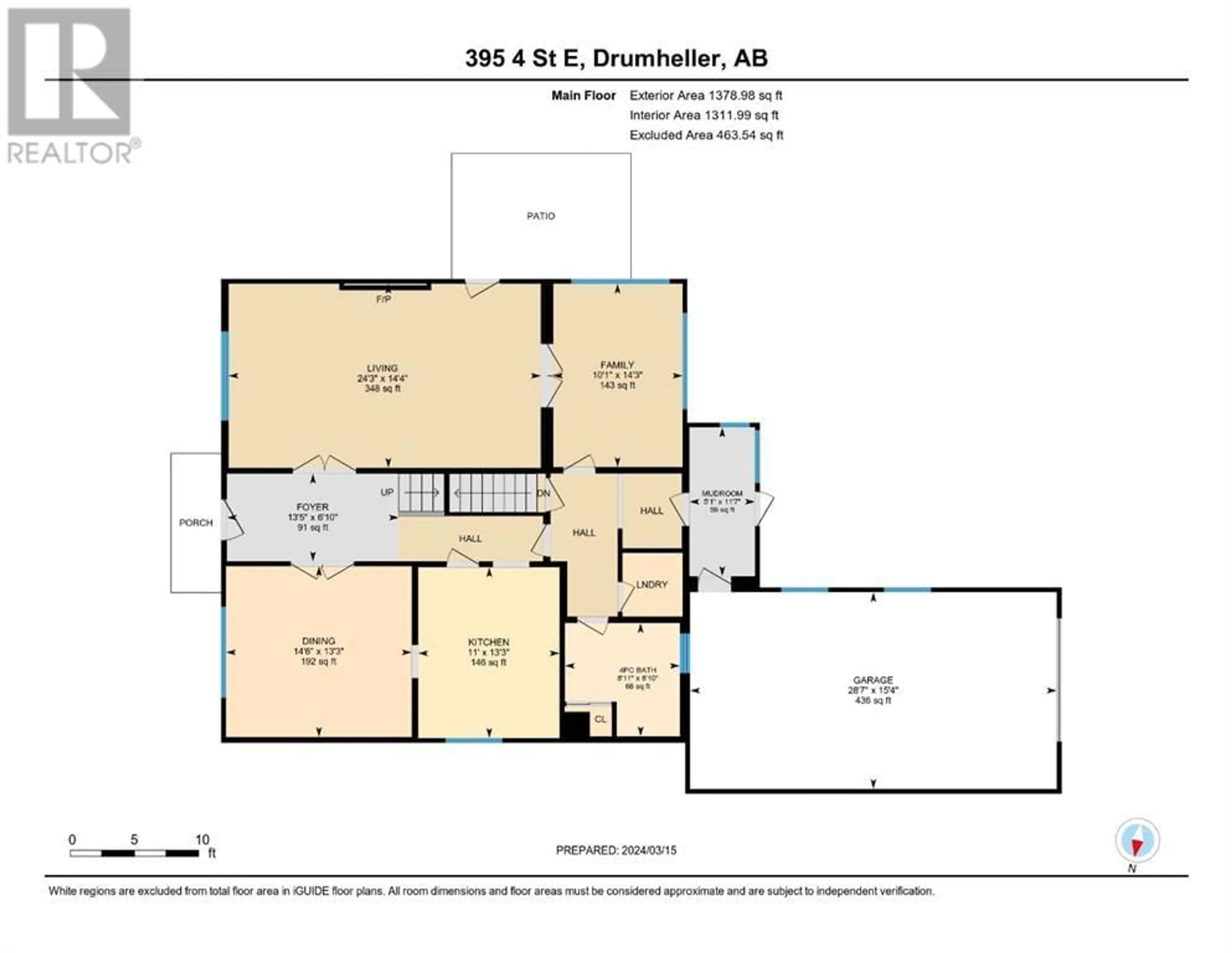 Floor plan for 395 4 Street E, Drumheller Alberta T0J0Y4