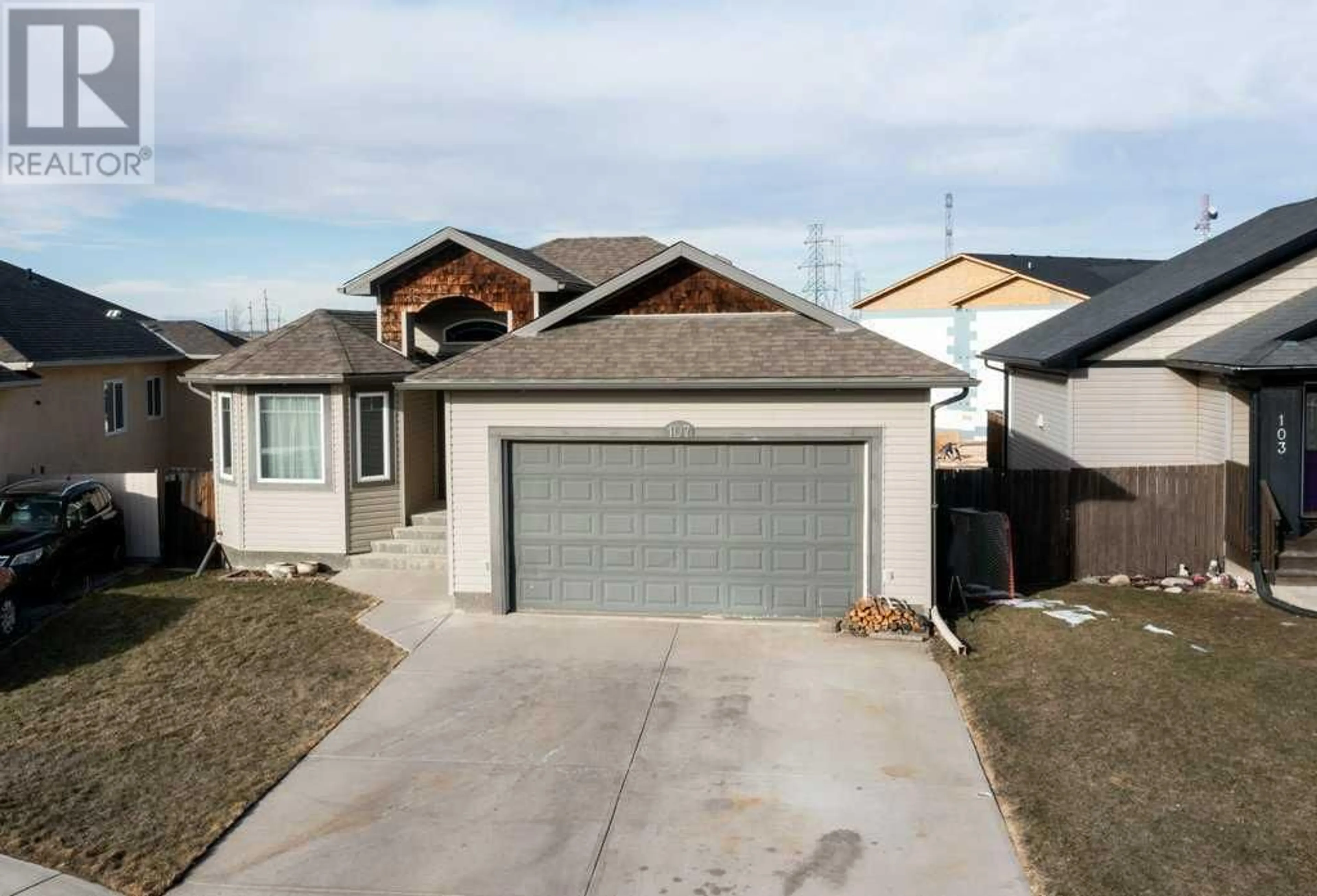 Frontside or backside of a home for 107 Jessie Robinson Close N, Lethbridge Alberta T1H3Y8