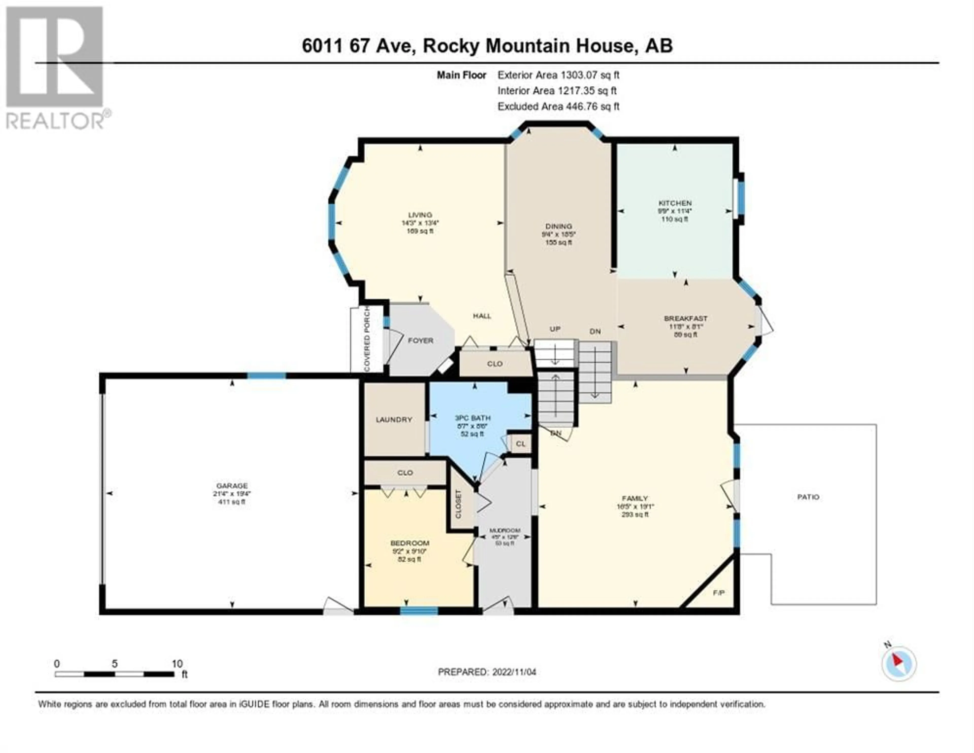 Floor plan for 6011 67 Avenue, Rocky Mountain House Alberta T4T1K4