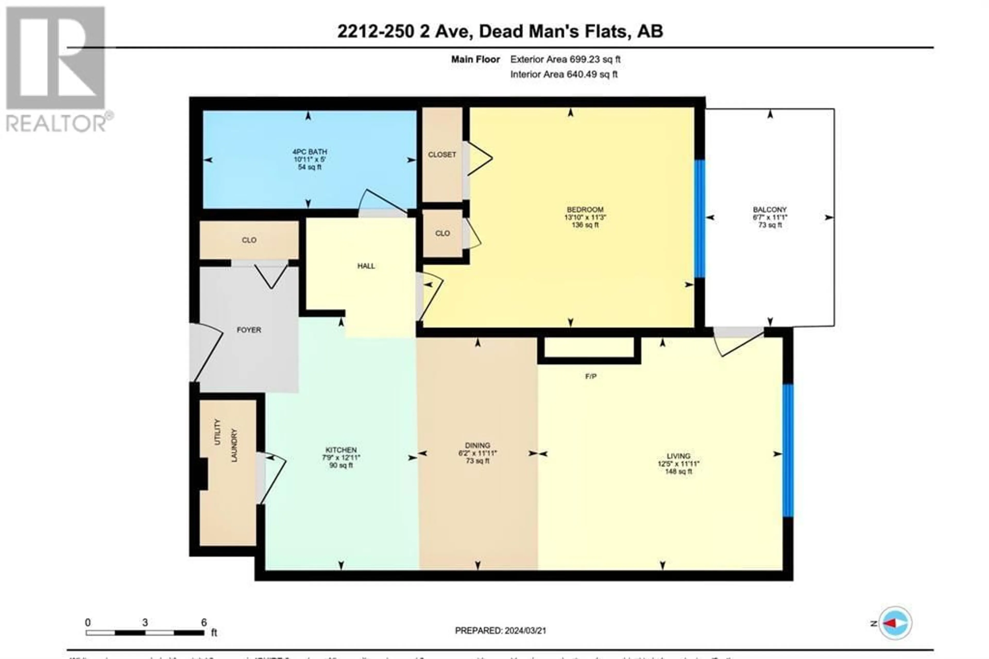 Floor plan for 2212 250 2nd Avenue, Dead Man's Flats Alberta T1W2W4