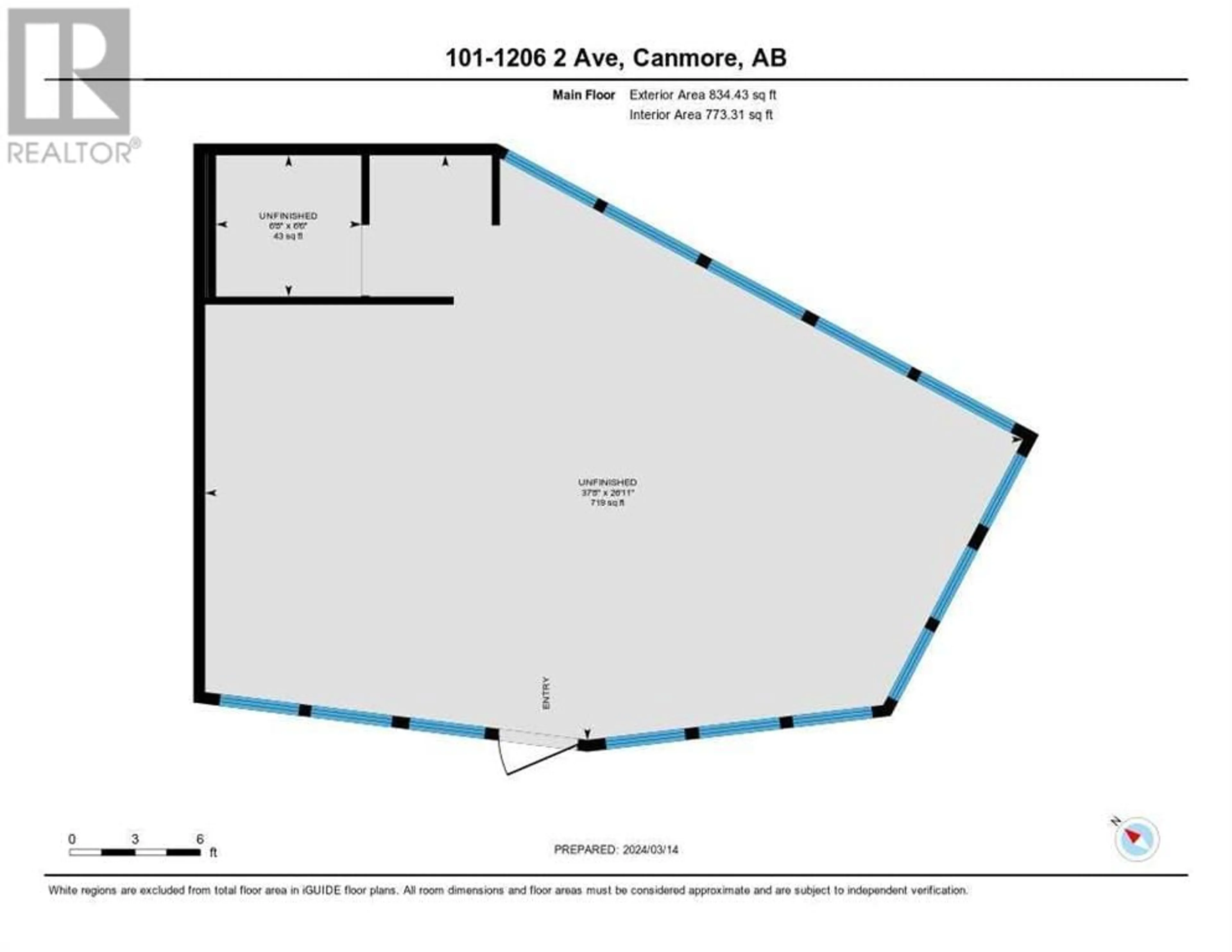 Floor plan for 101 1200 2nd Avenue, Canmore Alberta T1W1N1