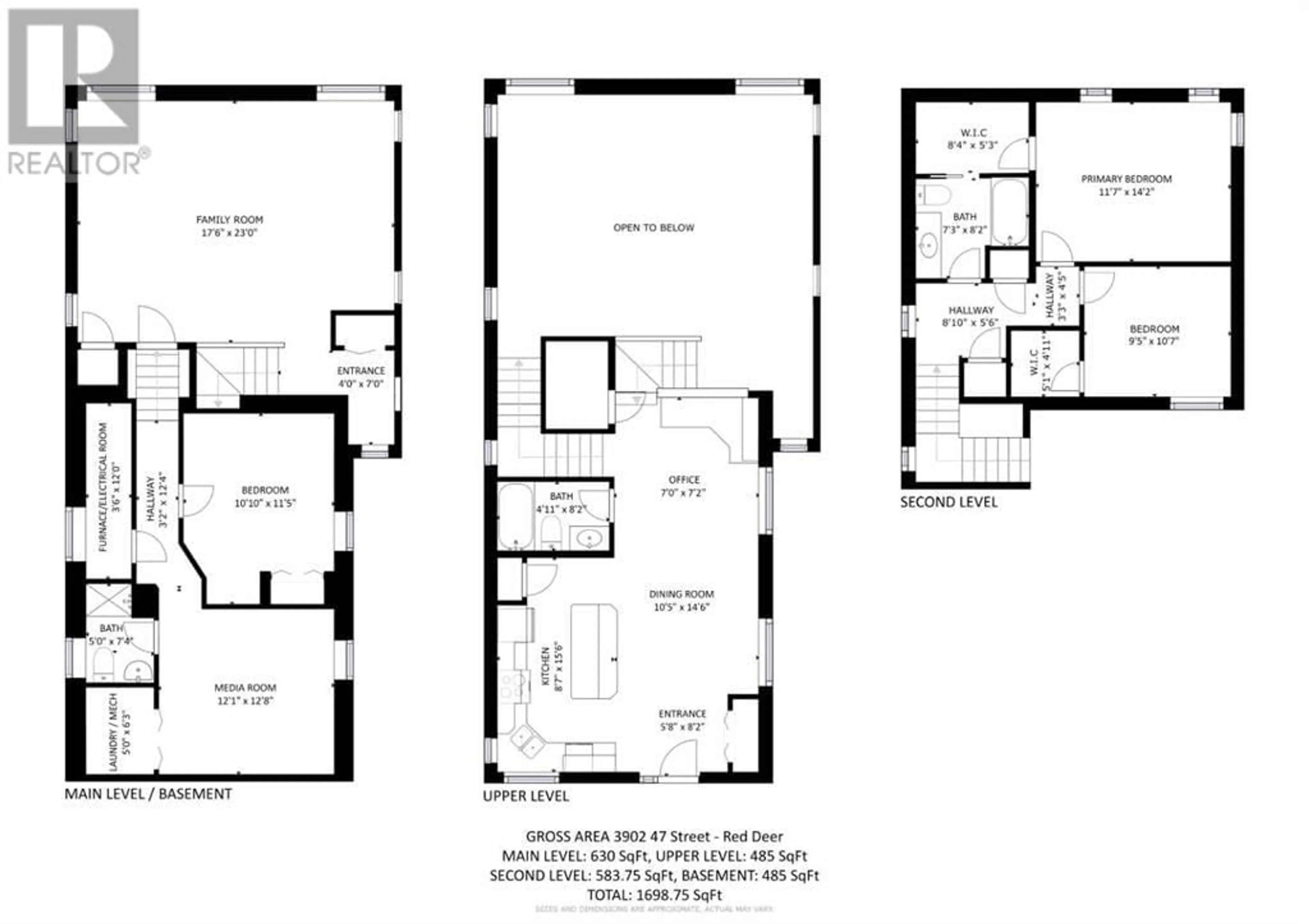 Floor plan for 3902 47 Street, Red Deer Alberta T4N1N9