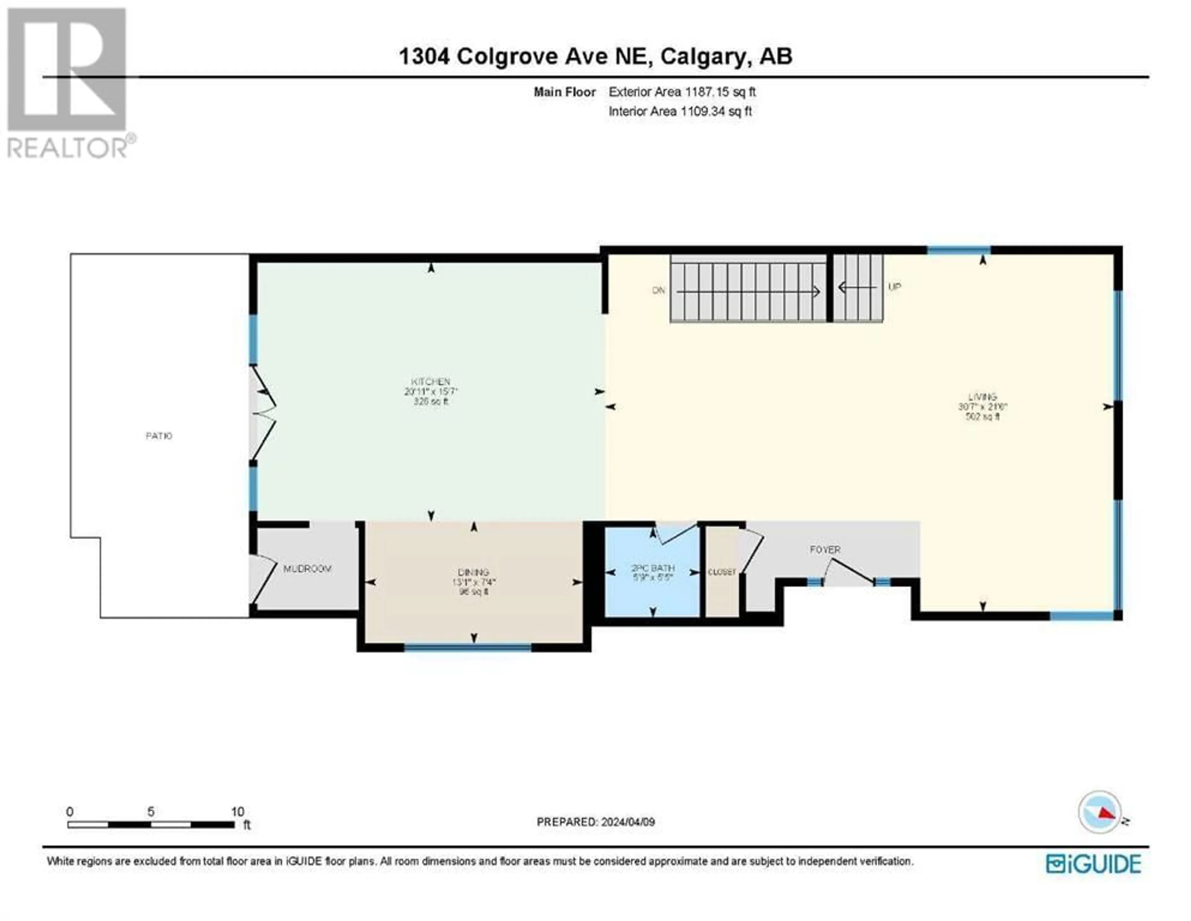 Floor plan for 1304 Colgrove Avenue NE, Calgary Alberta T2E5C4