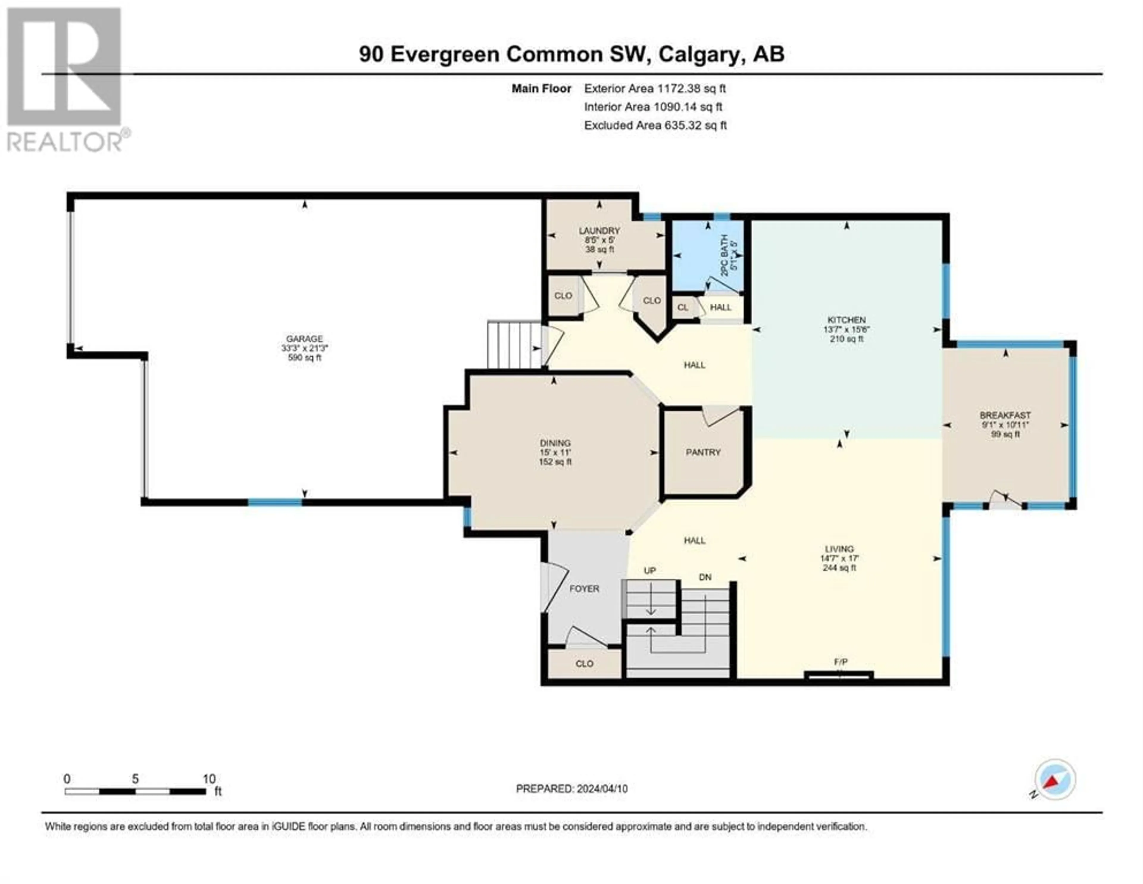 Floor plan for 90 Evergreen Common SW, Calgary Alberta T2Y4N7