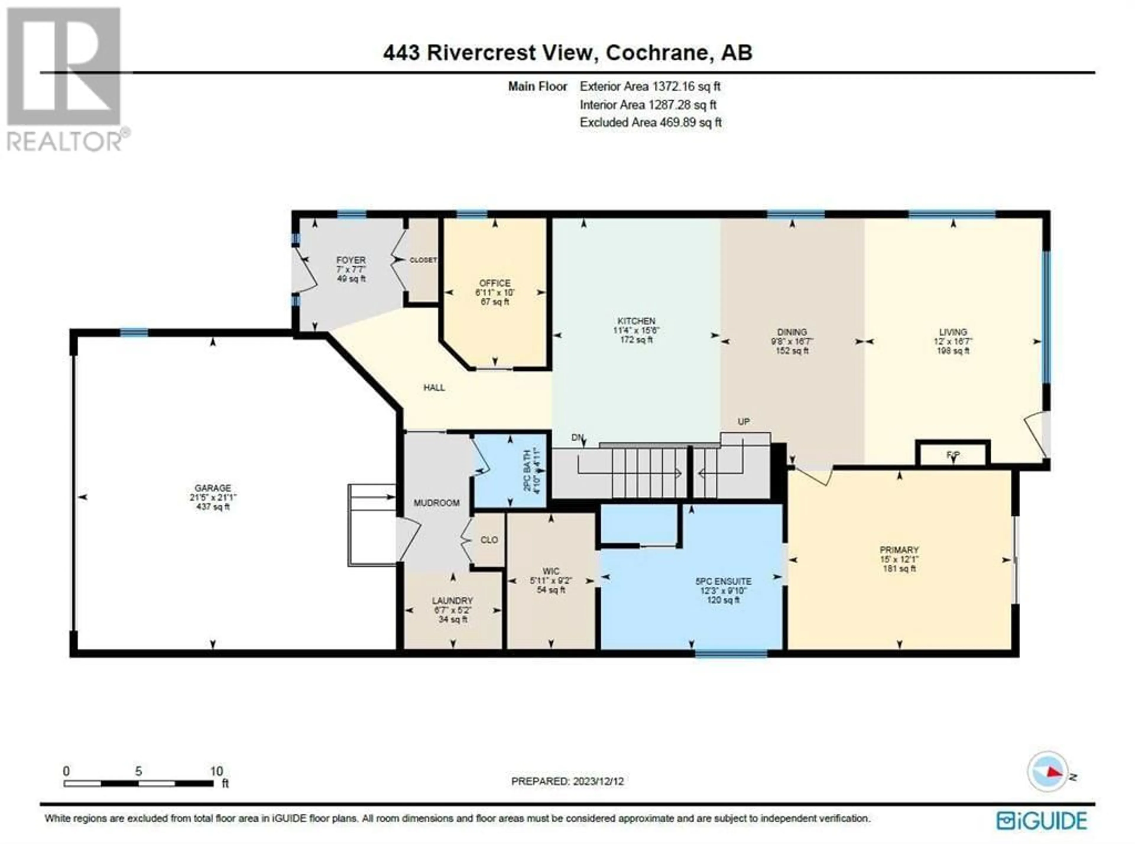 Floor plan for 443 Rivercrest View, Cochrane Alberta T4C3C7