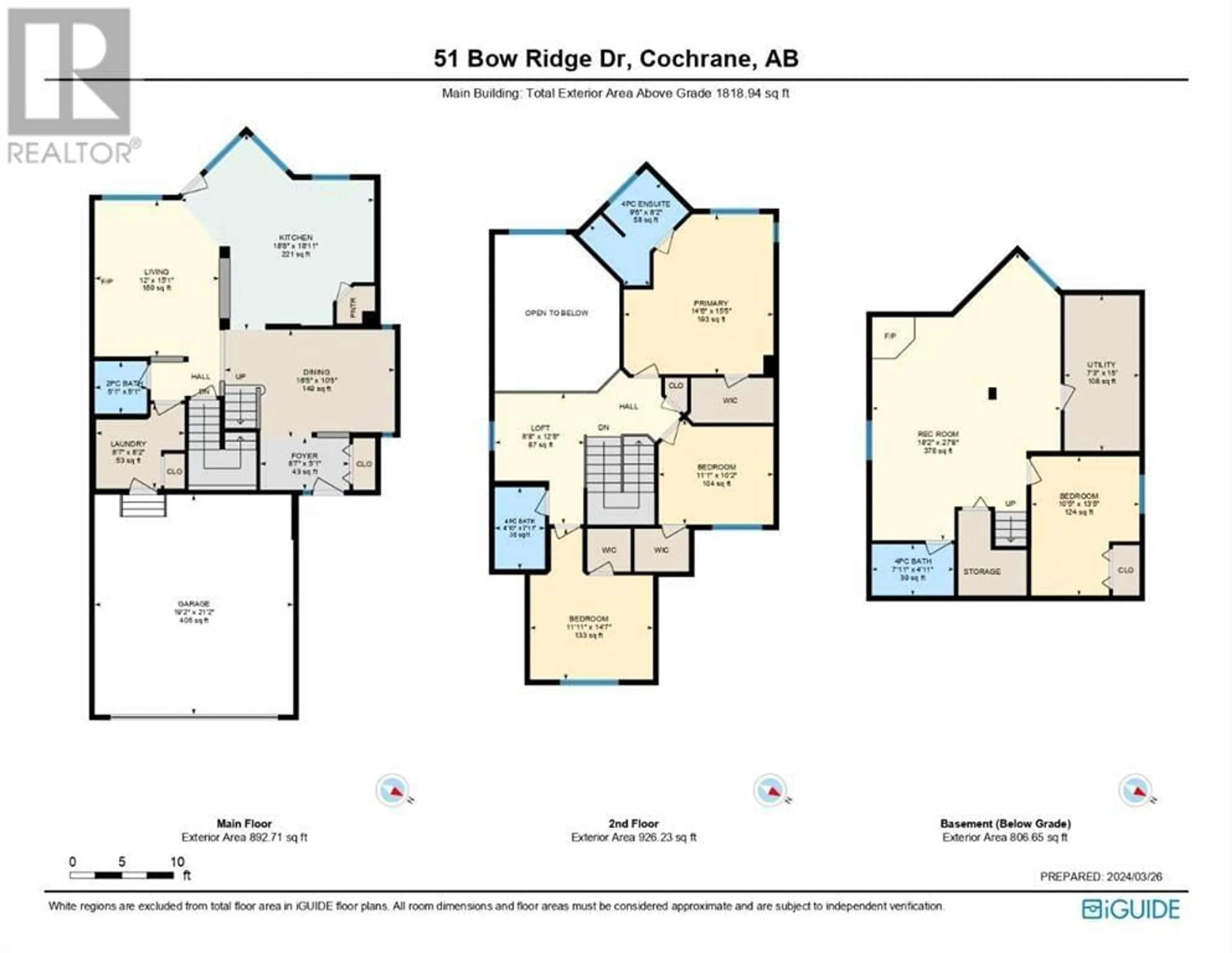 Floor plan for 51 Bow Ridge Drive, Cochrane Alberta T4C1V5