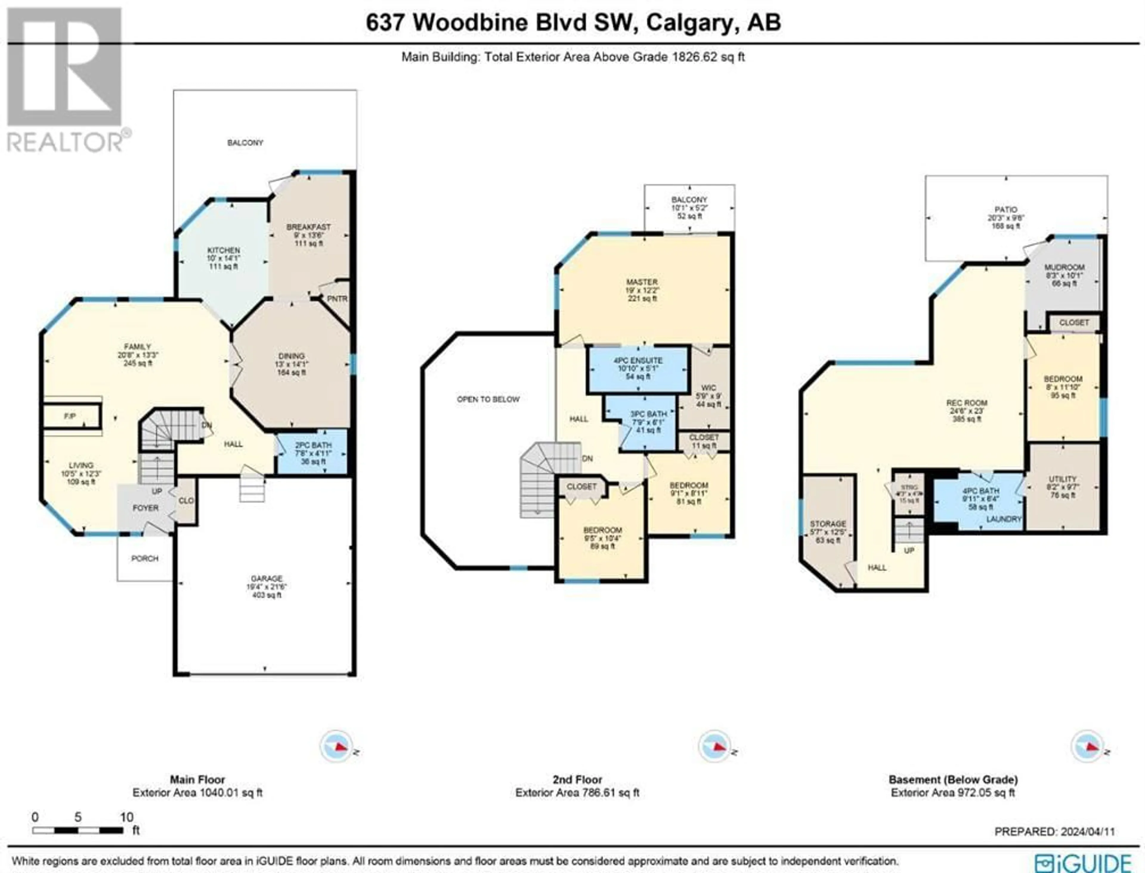 Floor plan for 637 Woodbine Boulevard SW, Calgary Alberta T2W6C8