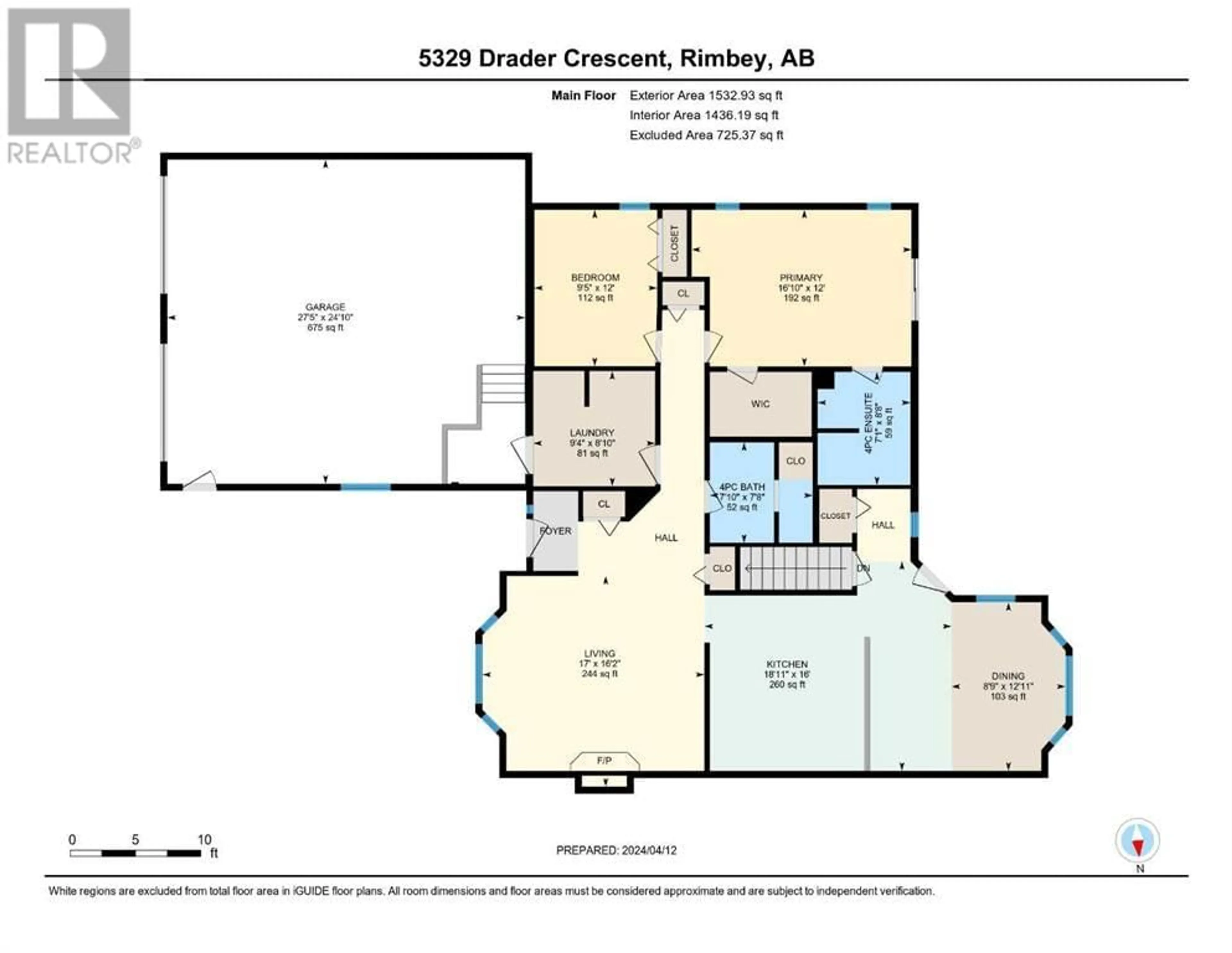 Floor plan for 5329 Drader Crescent, Rimbey Alberta T0C2J0
