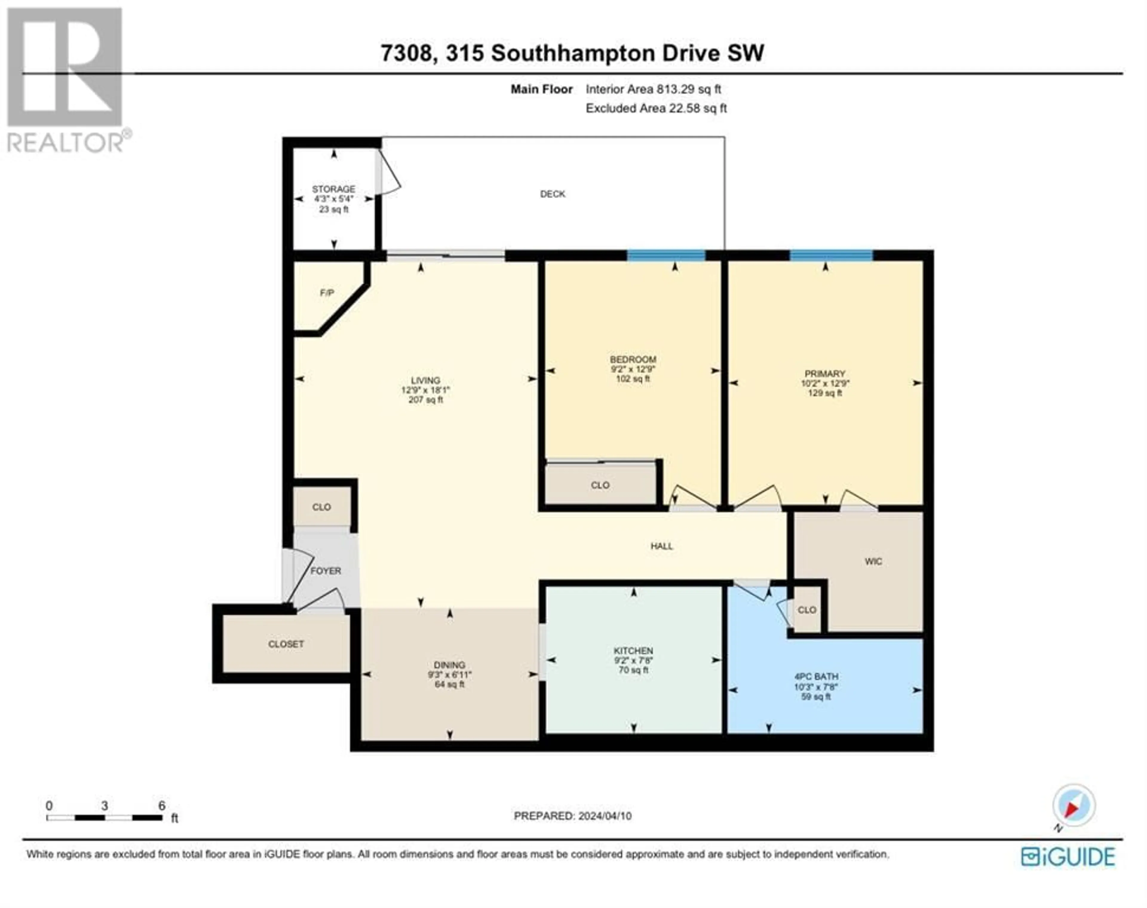 Floor plan for 7308 315 Southampton Drive SW, Calgary Alberta T2W2T6