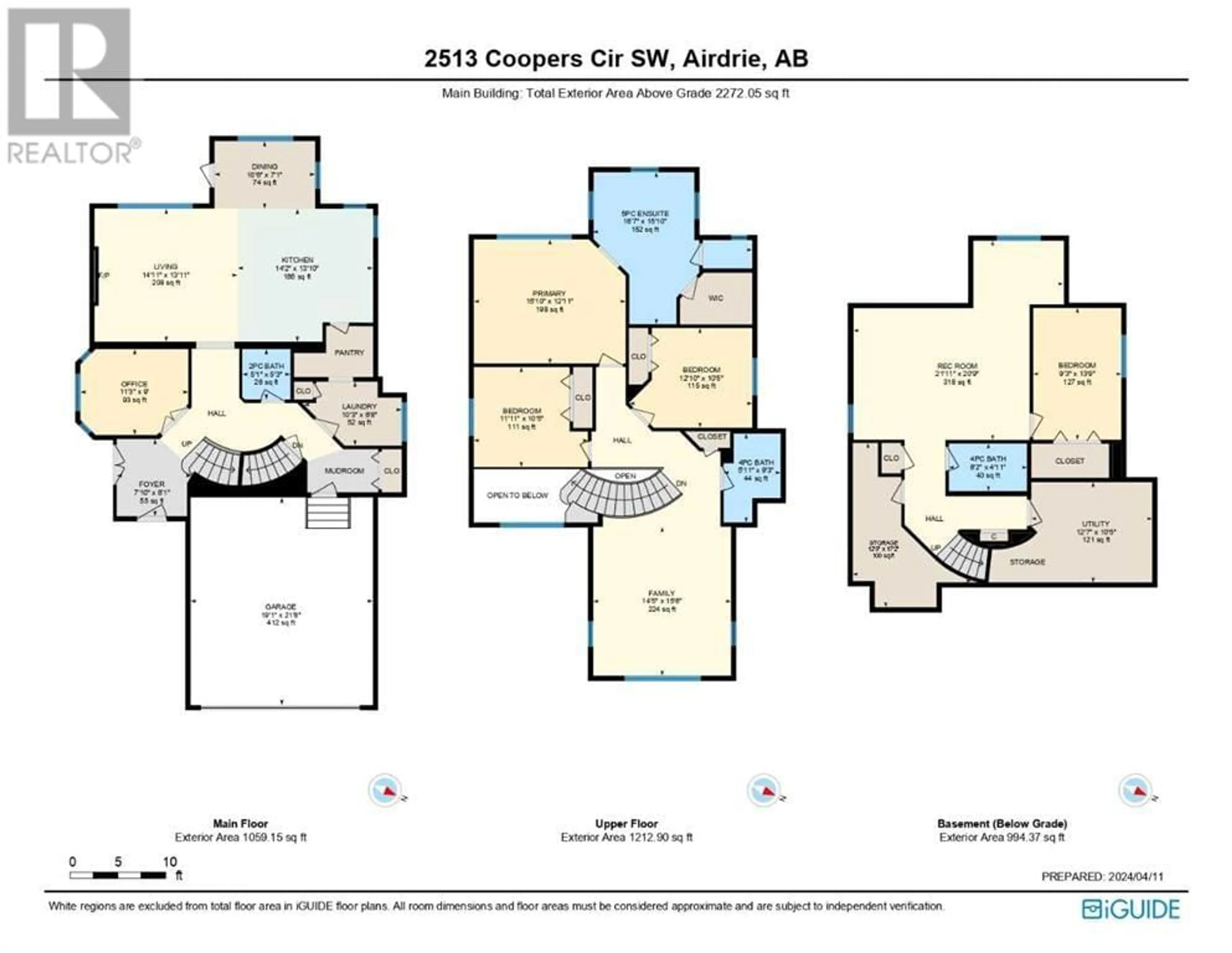 Floor plan for 2513 Coopers Circle SW, Airdrie Alberta T4B3B6