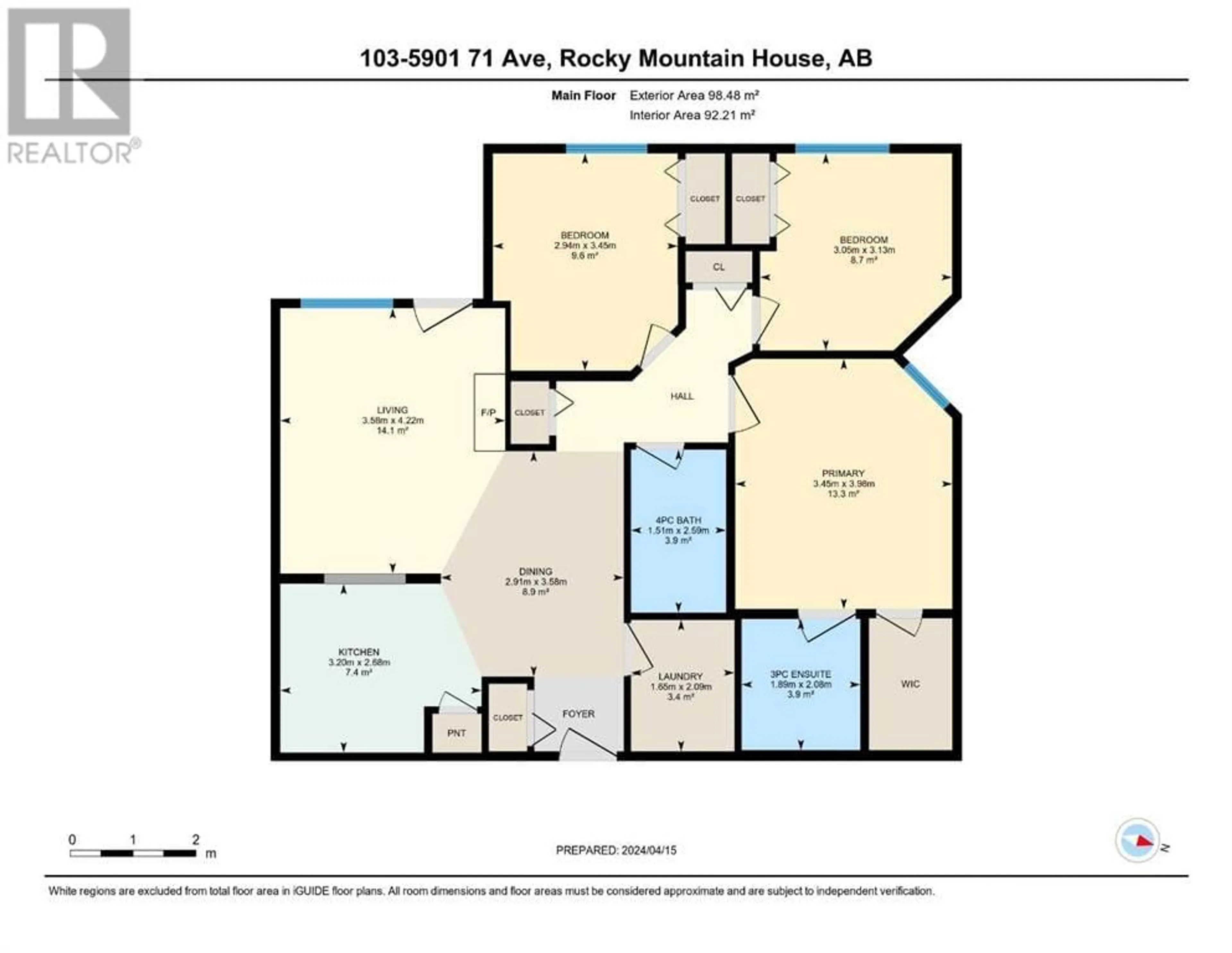 Floor plan for 103 5901 71 Avenue, Rocky Mountain House Alberta T4T0B3