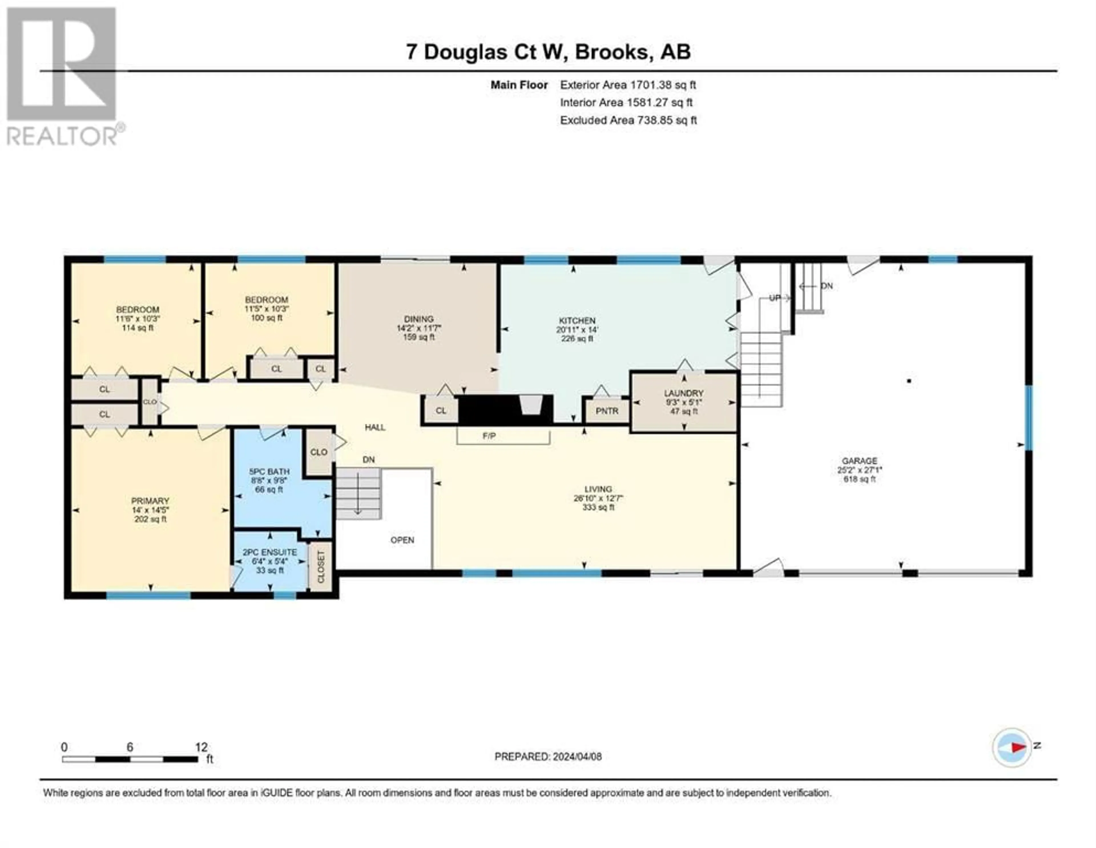 Floor plan for 7 Douglas Court W, Brooks Alberta T1R0B6