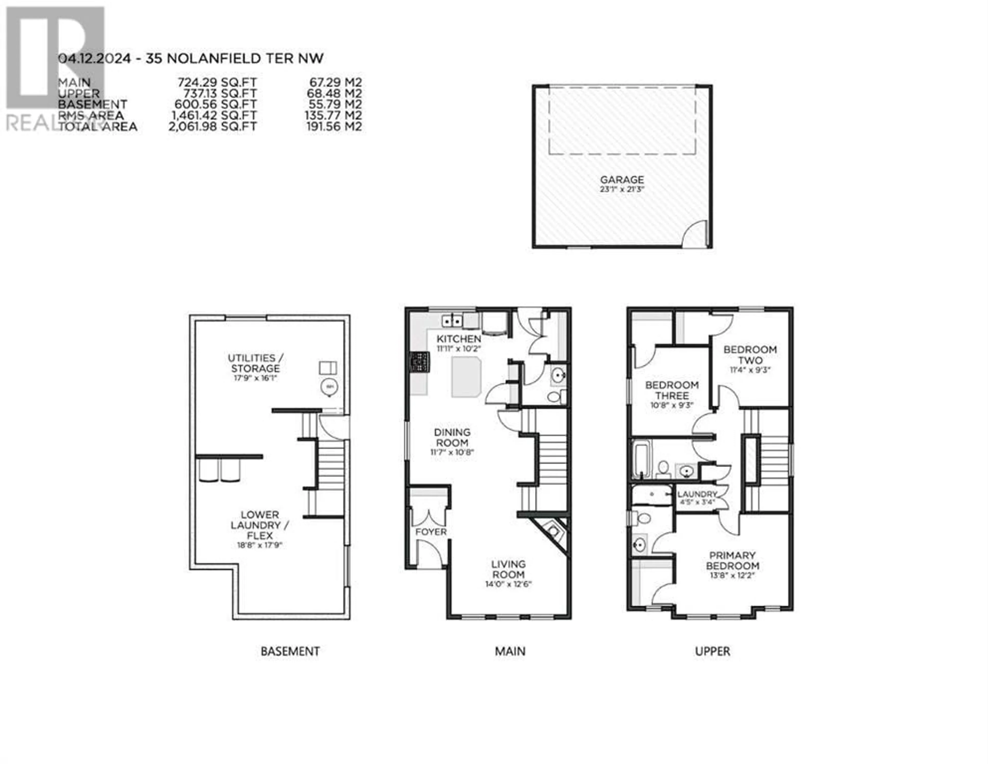 Floor plan for 35 Nolanfield Terrace NW, Calgary Alberta T3R0M5